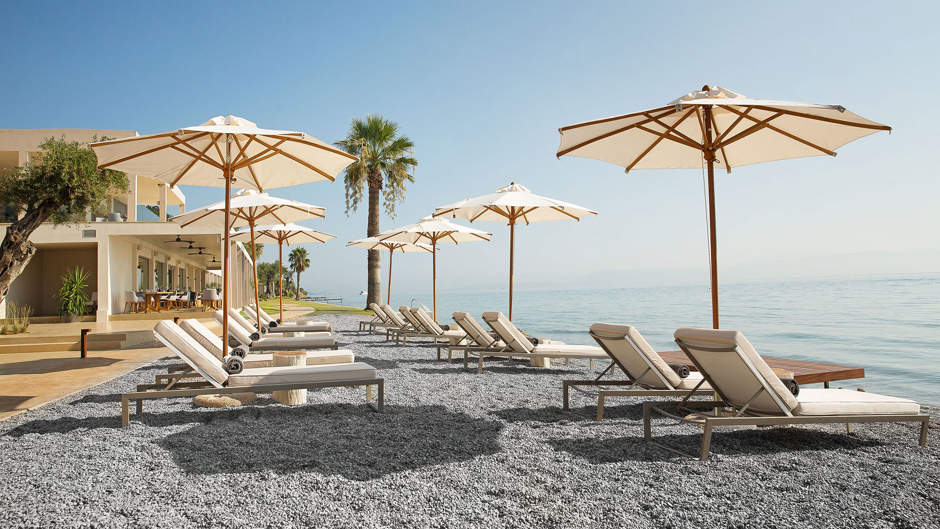 Europe & North Africa, Greece, Corfu, Domes Miramare, A Luxury Collection Resort, Beach Loungers