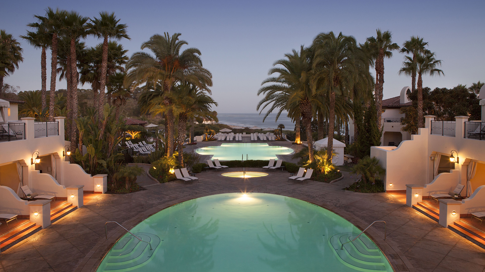  North America & Canada, California, Ritz-Carlton Bacara, Resort Pool Sunset