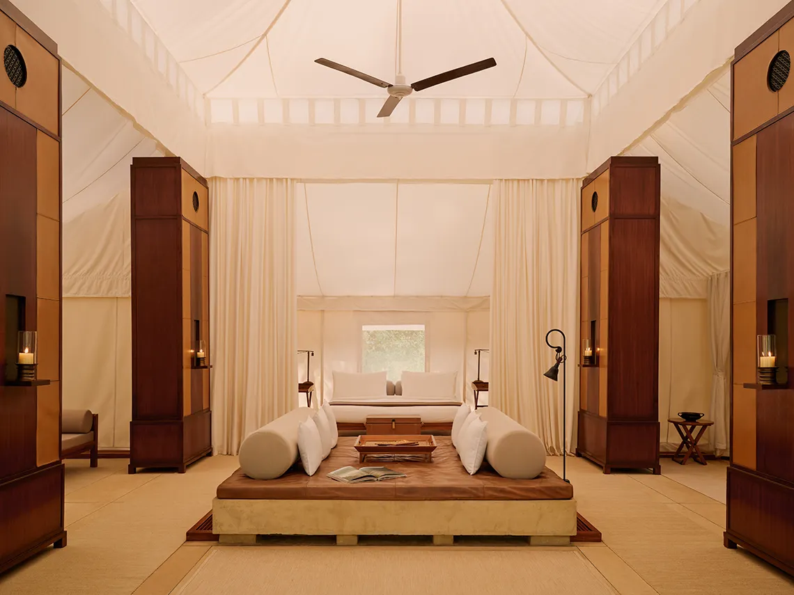 Asia, India, Aman-i-Khas, luxury tent living area