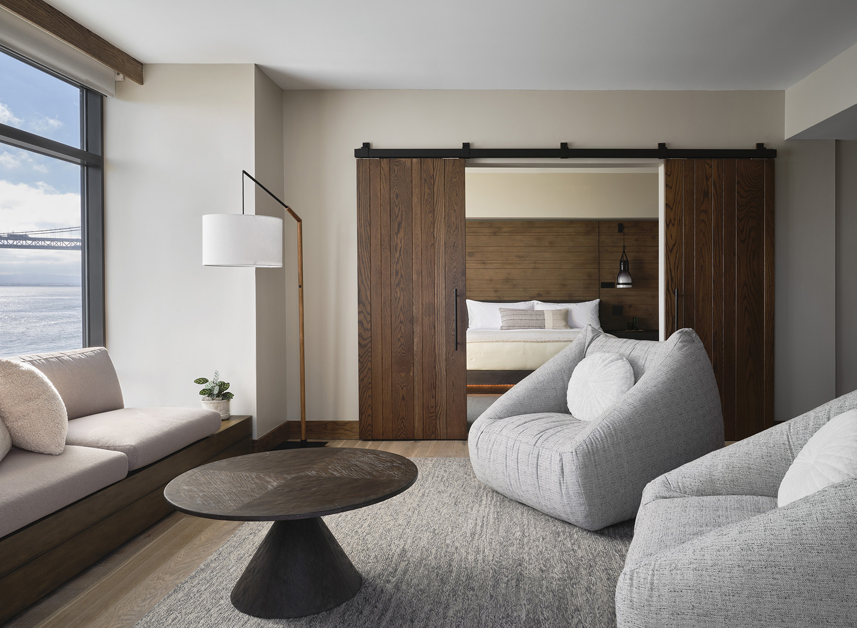 North America, USA, California, 1 Hotel San Francisco, Ferry House Suite Living Room 