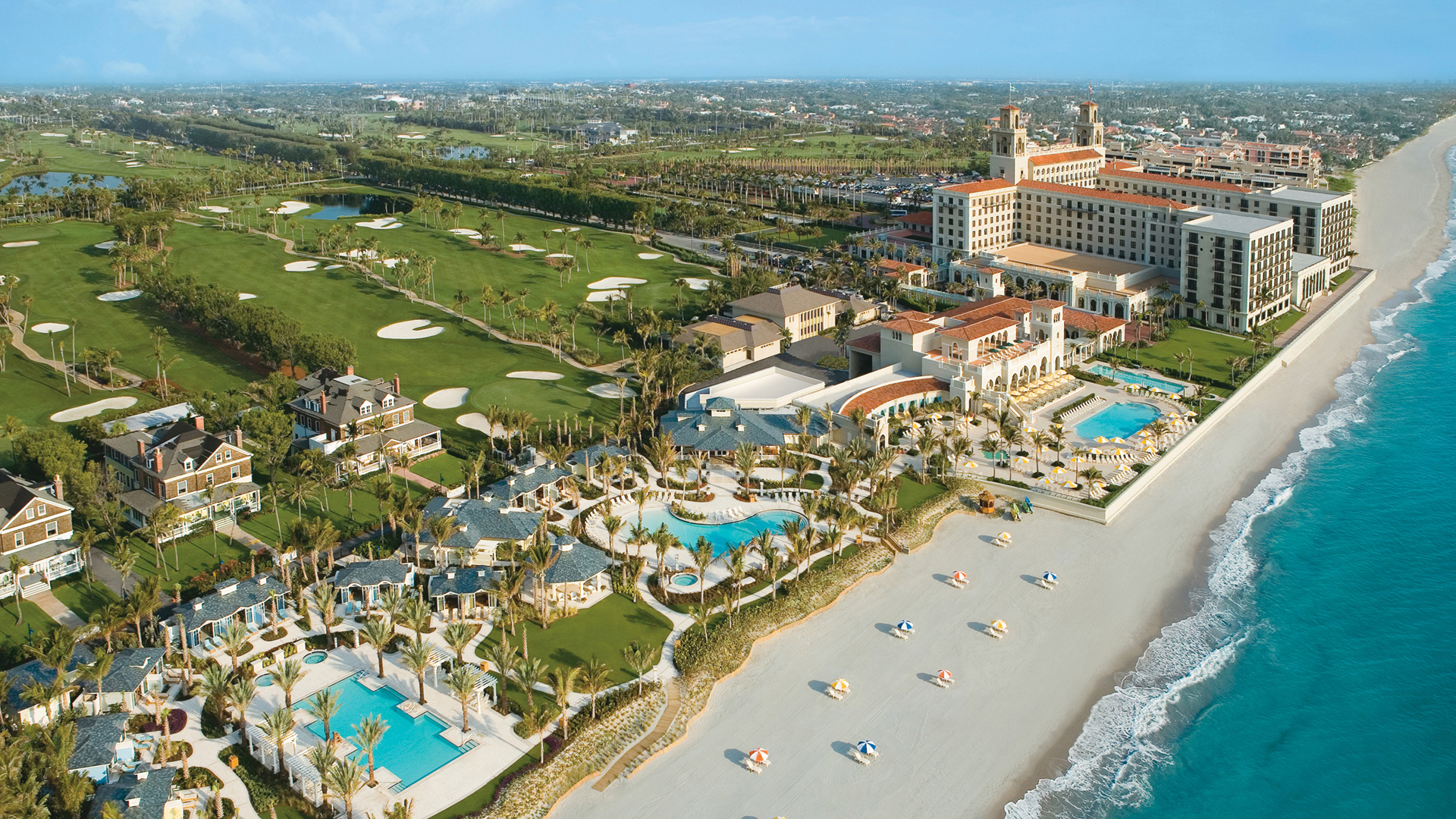  North America, Florida, Palm Beach, The Breakers, Aerial