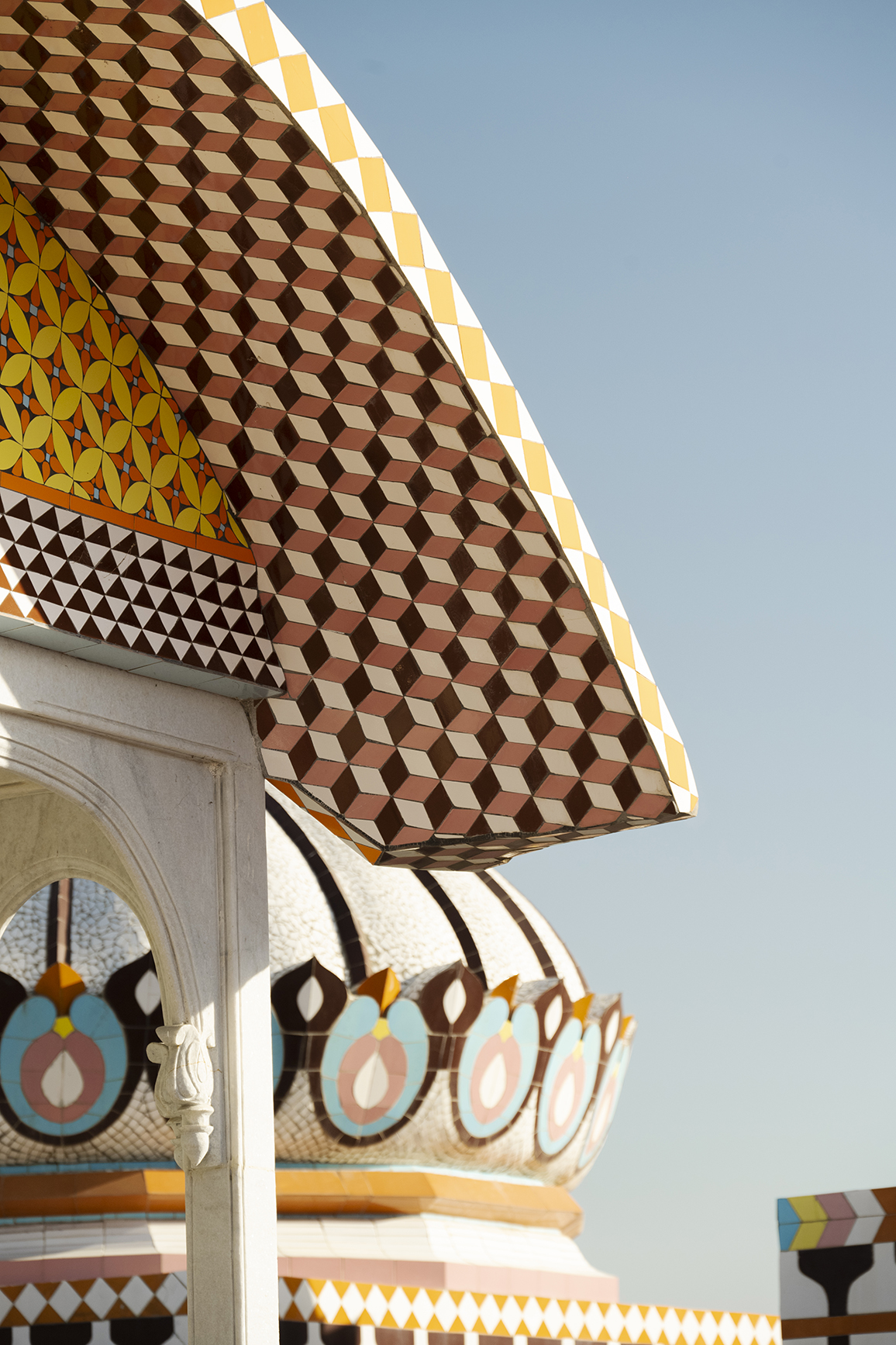 Asia, India, close up detail of colourful building