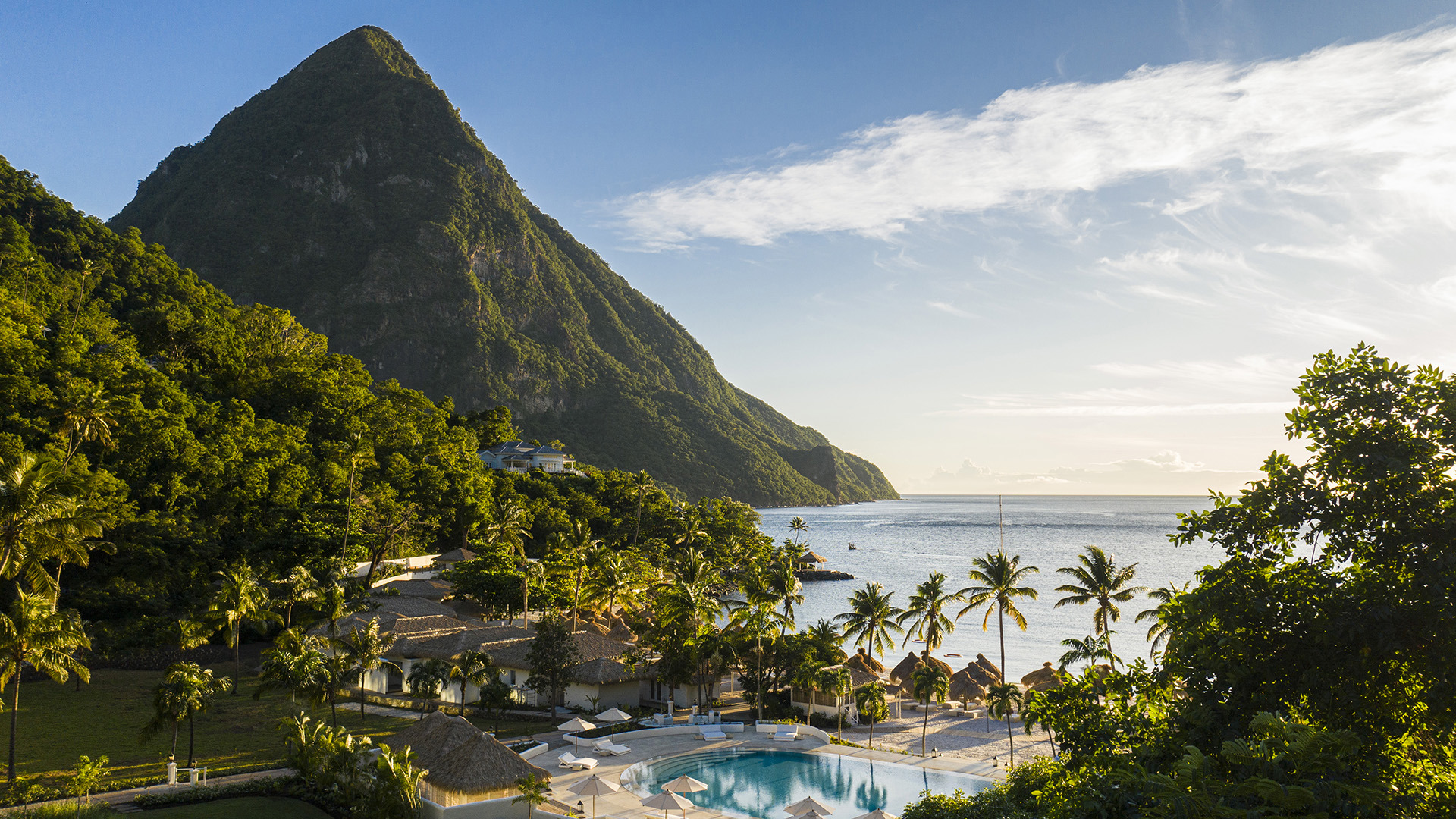 Caribbean, St Lucia, Sugar Beach, Resort View