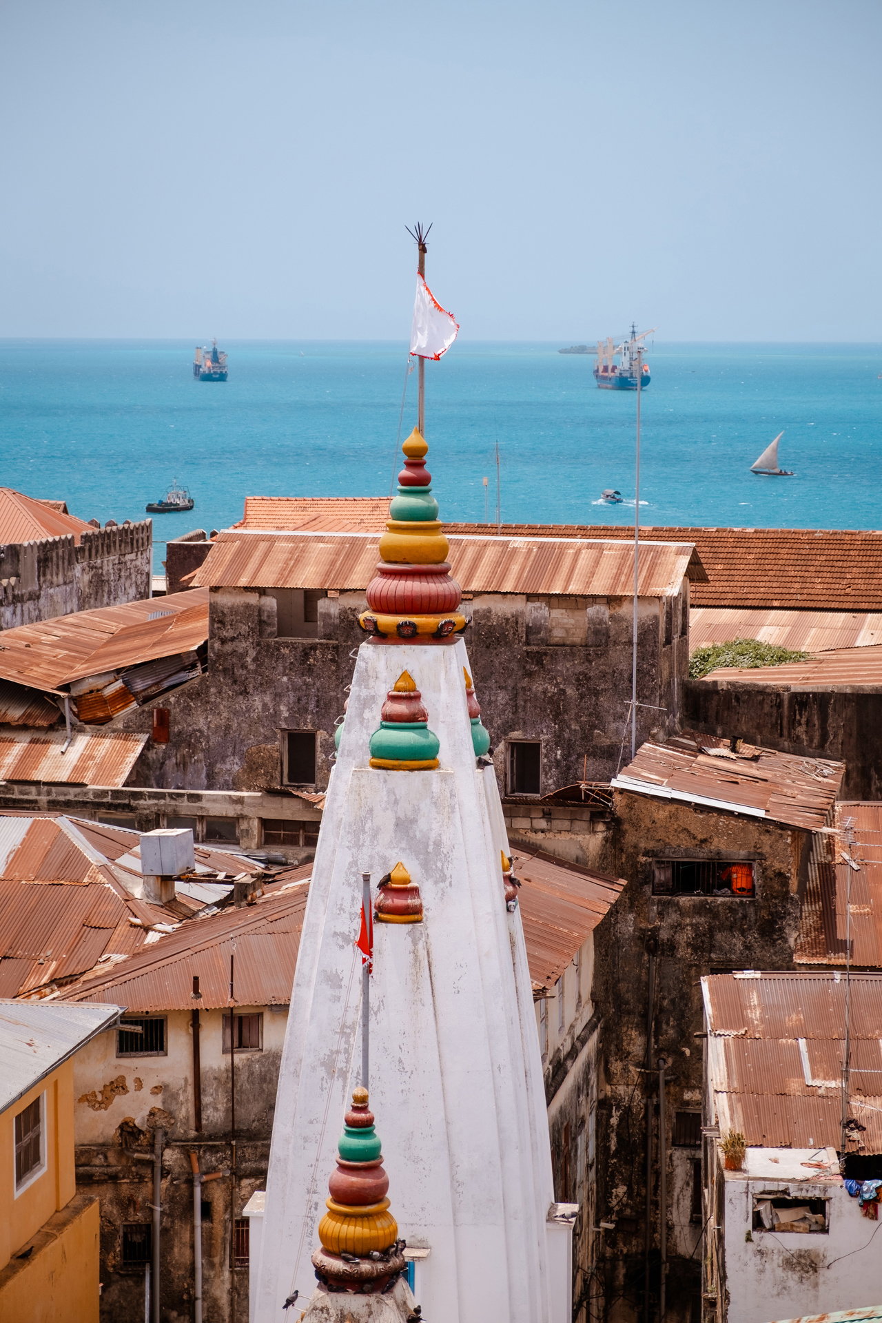 Zanzibar coastal town buildings