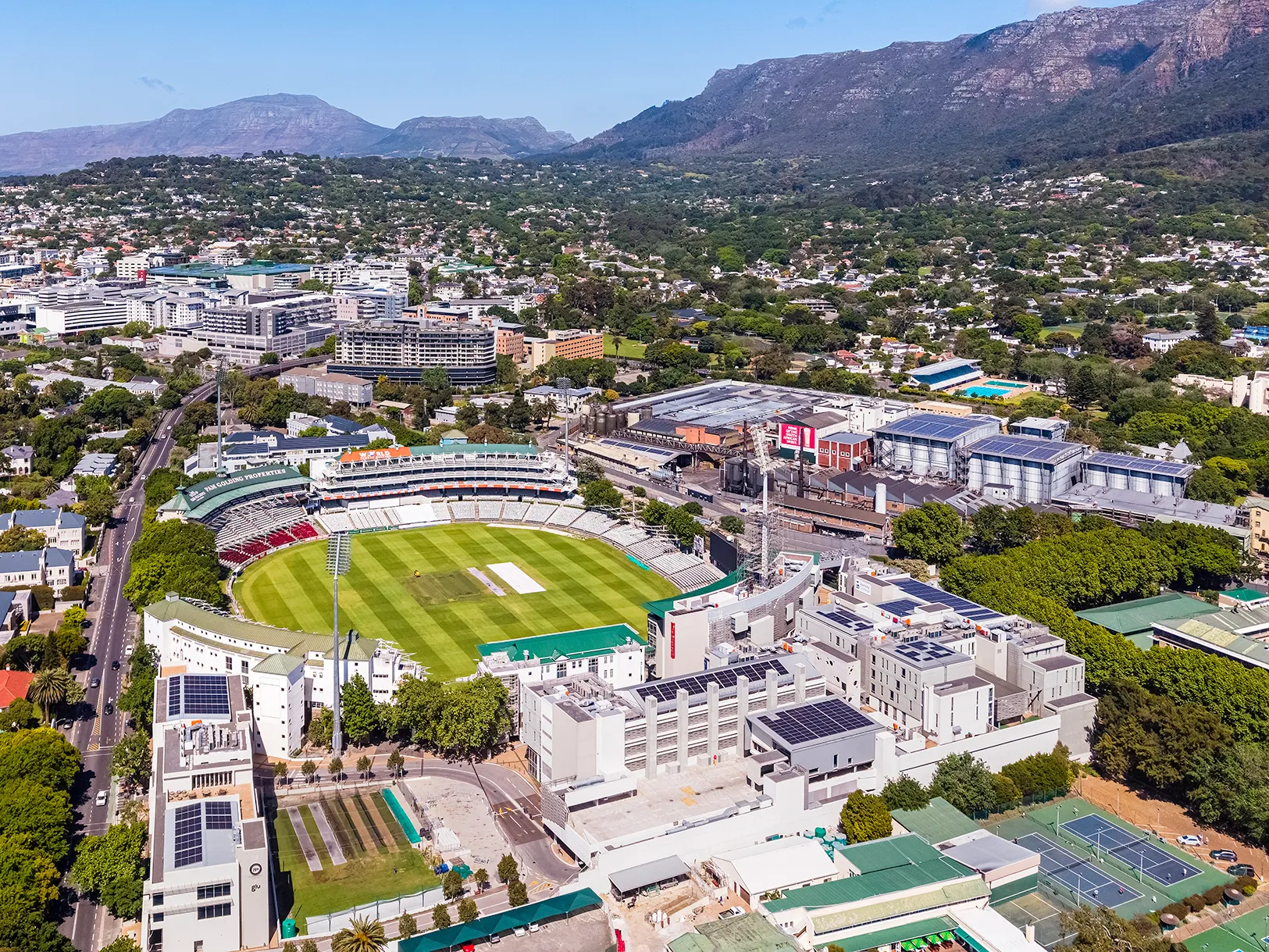 Aerial image of Newlands Cricket Ground Cape Town, South Africa