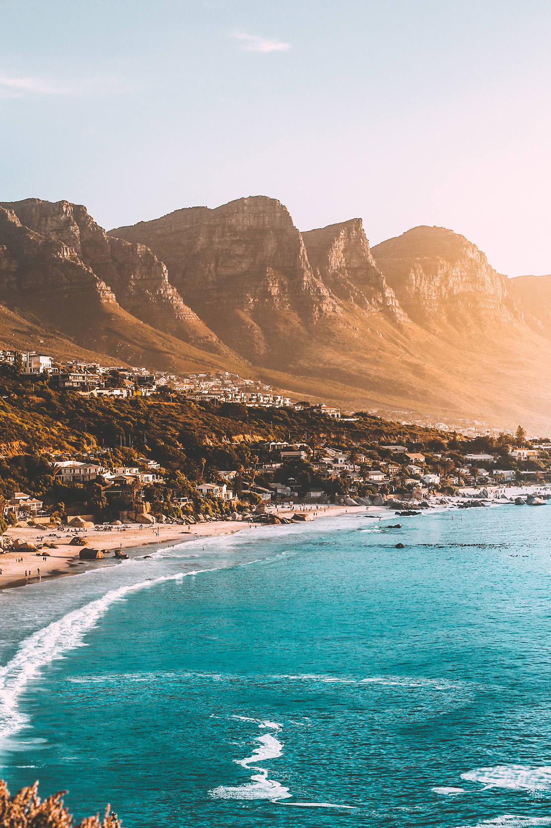 Clifton Beach in Cape Town at sunset