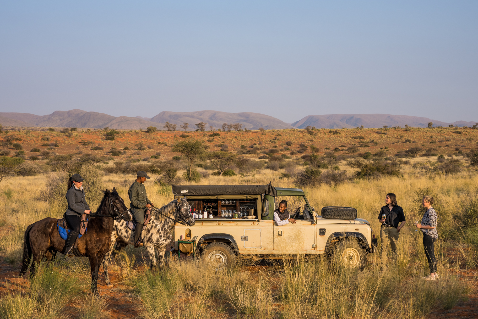 horse riding in the Tswalu Kalahari Reserve