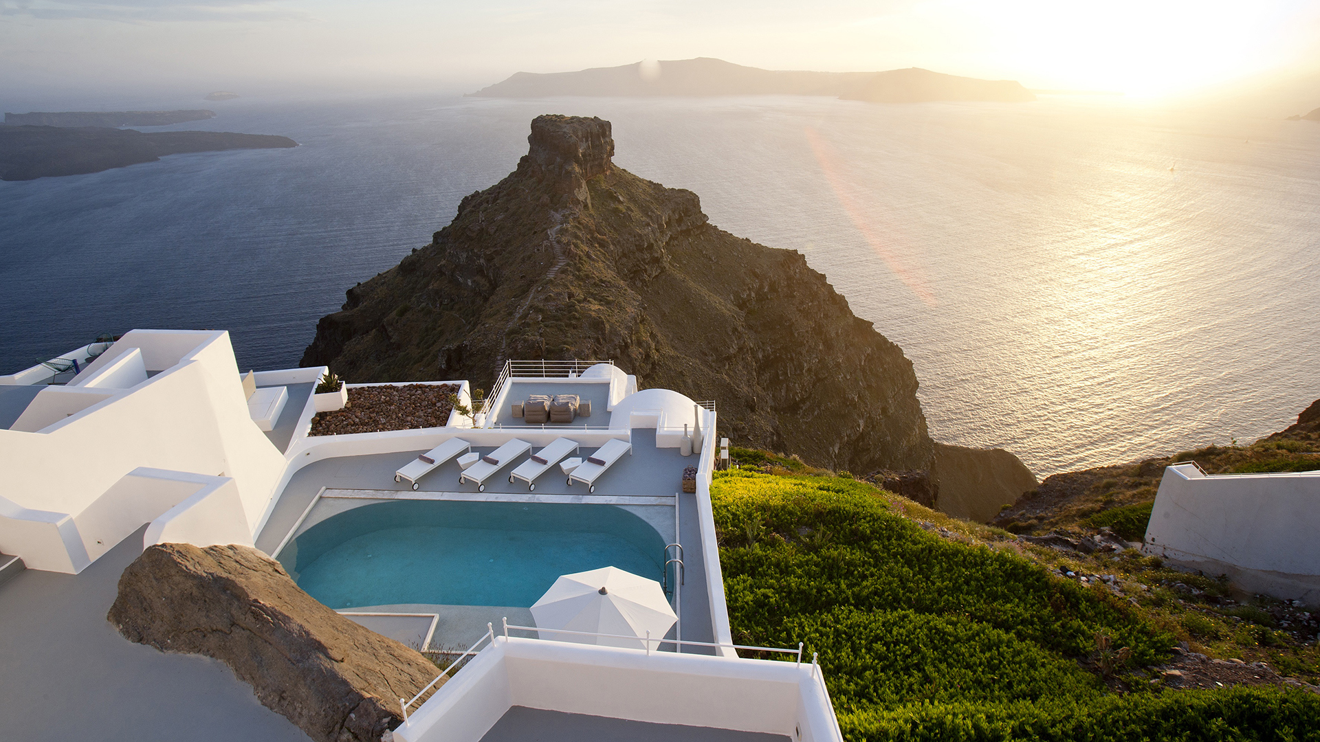 Europe, Greece, Grace Santorini, Cliff Top Overview