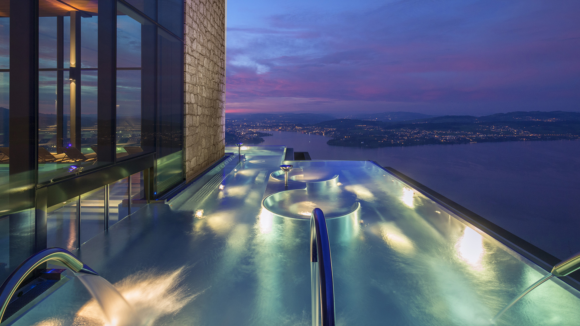 Ski & Snow, Europe, Switzerland the outdoor pool at  the Bürgenstock Resort;