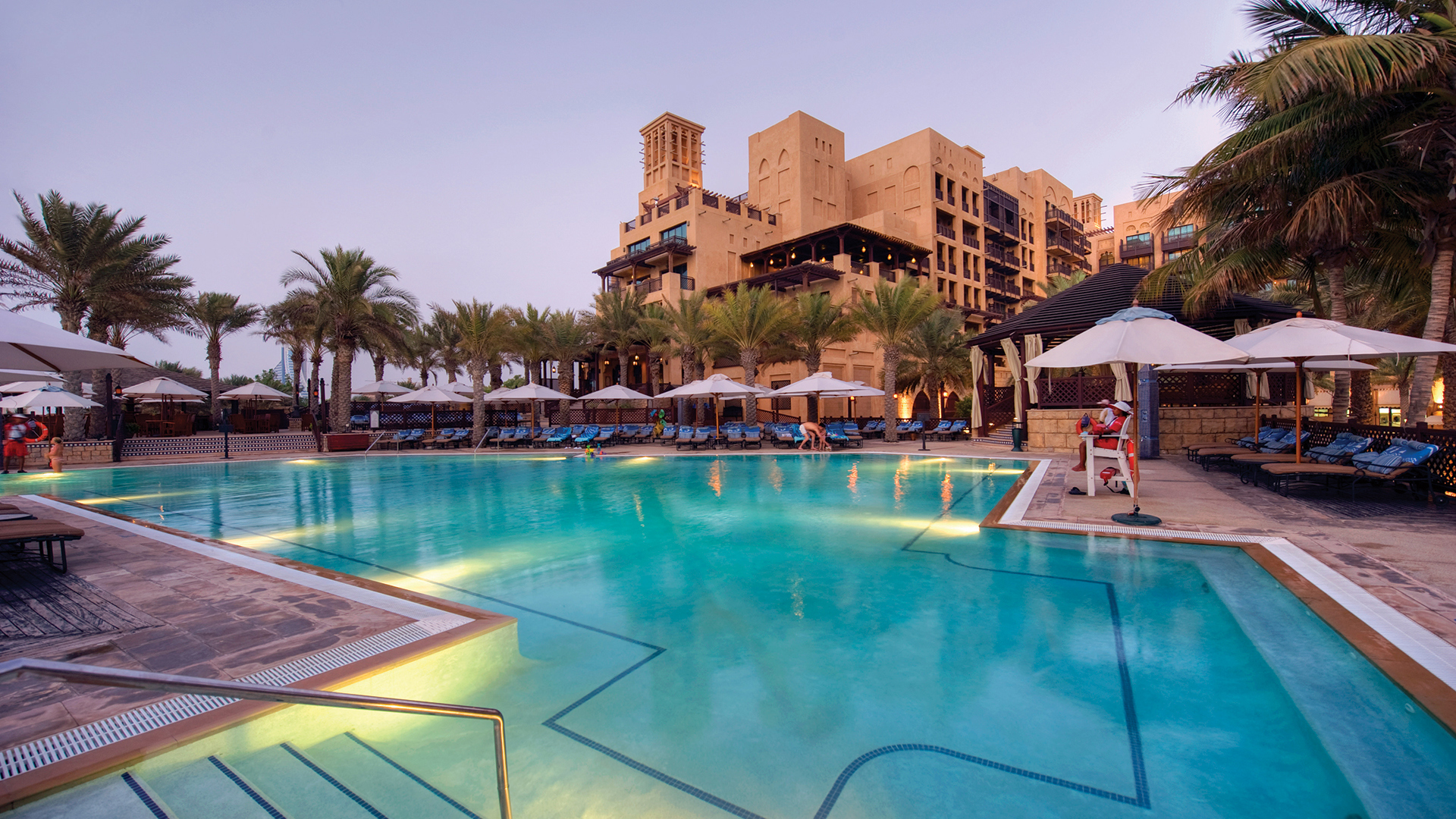 Indian Ocean, Arab Emirates, Dubai, Jumeirah Mina Al Salam, Swimming pool