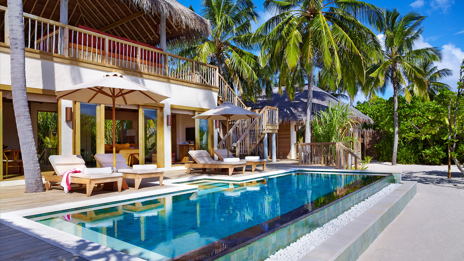 Indian Ocean, Maldives, Six Senses Laamu, Ocean Beach Villa with pool