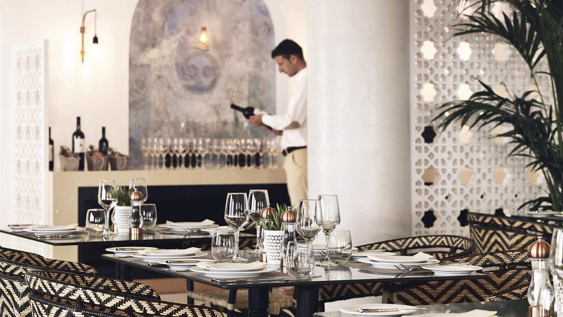 Europe, Greece, Santorini, Santo Pure Oia, Restaurant