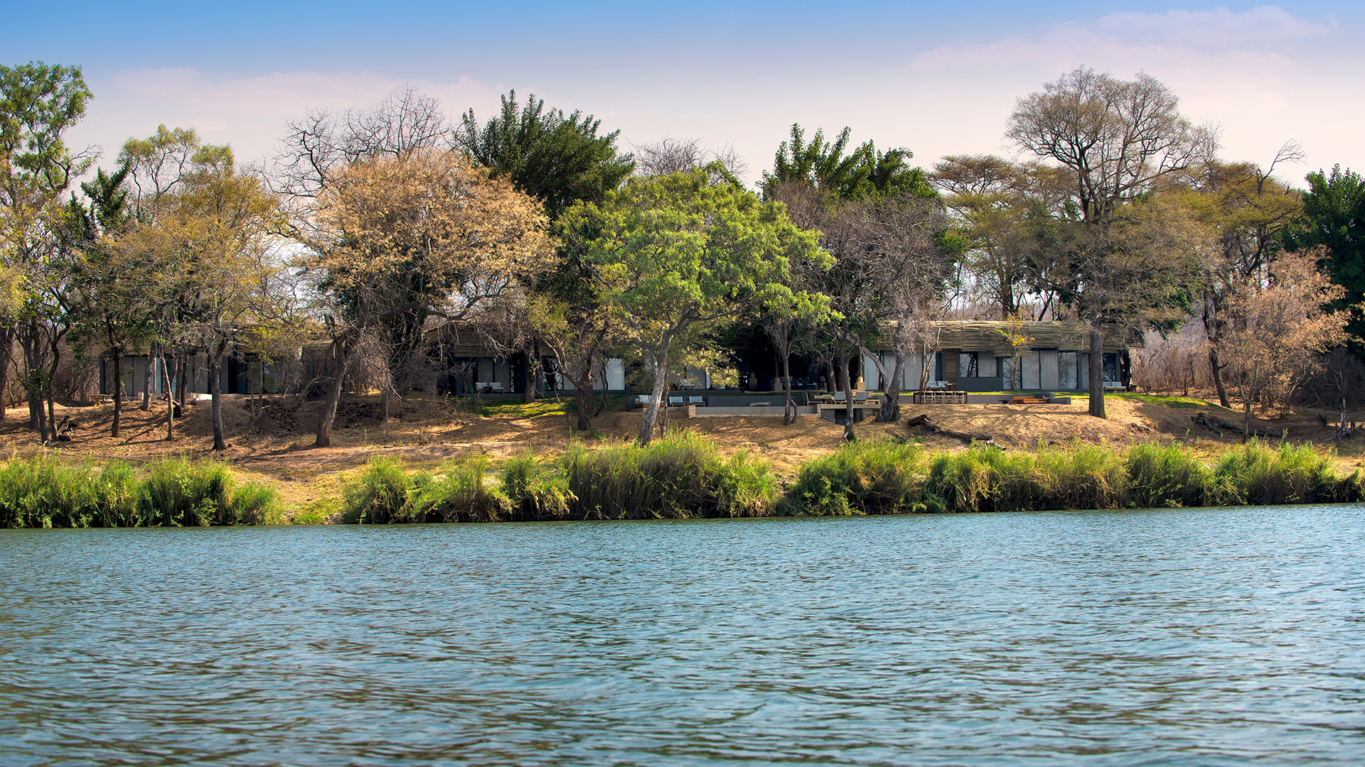 Africa, Zimbabwe, Matetsi River Lodge, Private Game Reserve, River House Exterior