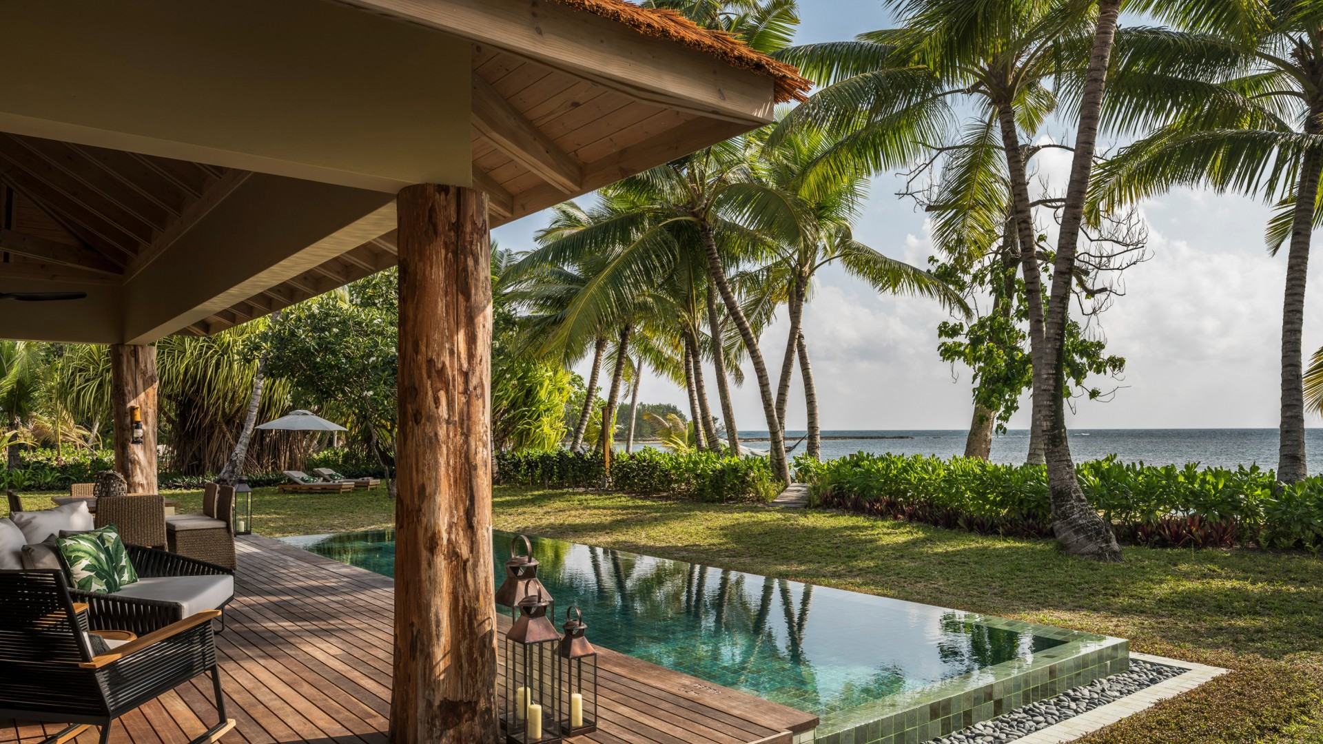 Indian Ocean, Seychelles, Four Seasons Resort at Desroches Island, Exterior with Pool