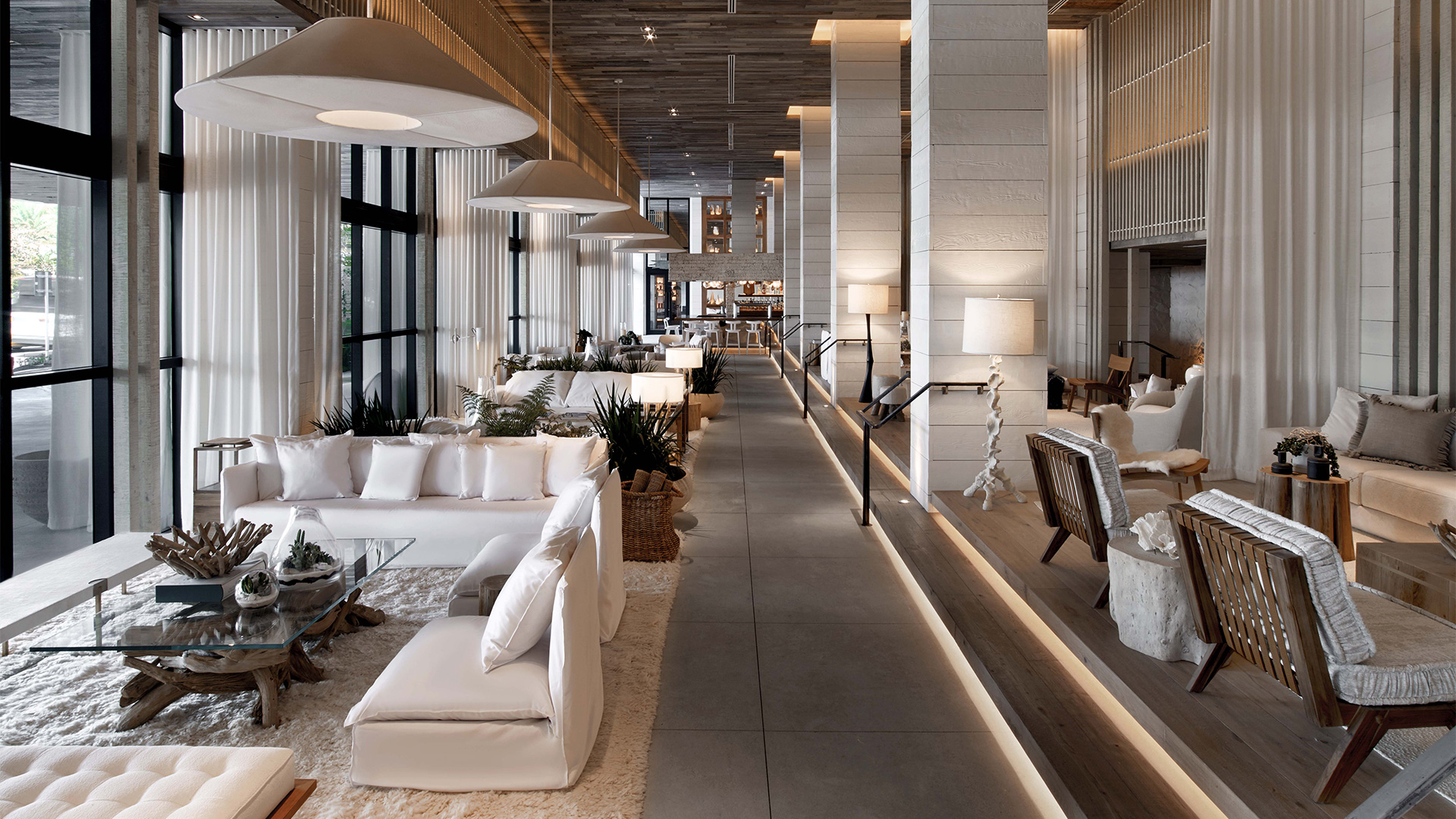 Lobby seating at 1 Hotel South Beach