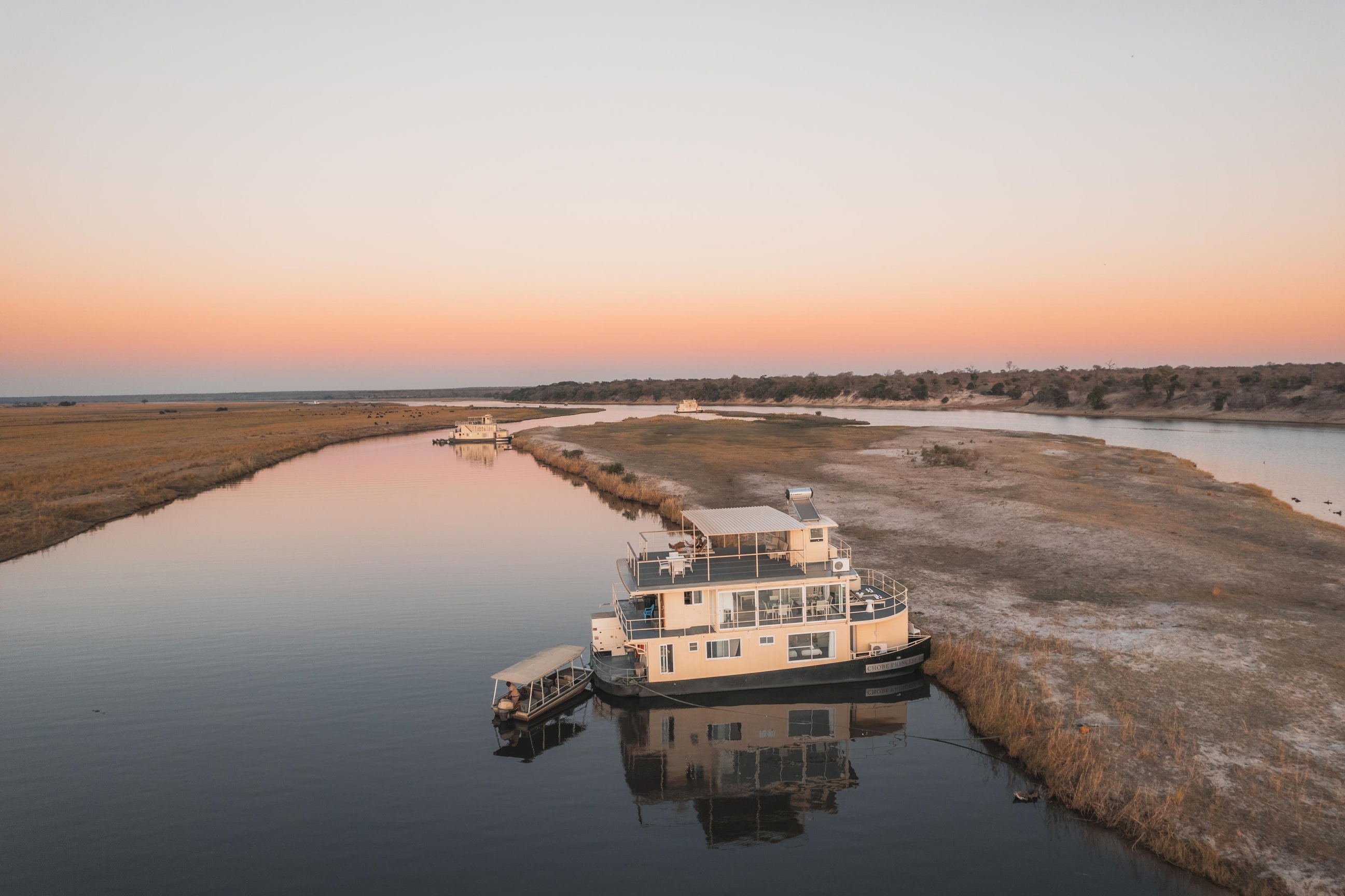 Chobe Princess moored at Elephant Bay on the Chobe River