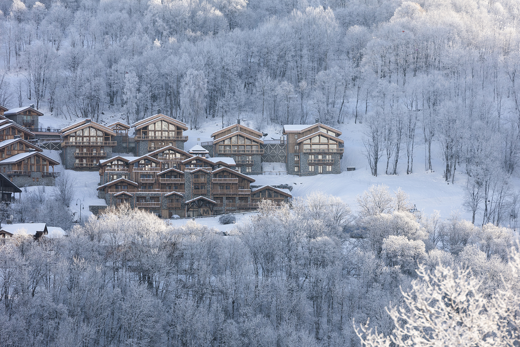 Ski & Snow, France, St Martin de Belleville, M Lodge, exterior snow 
