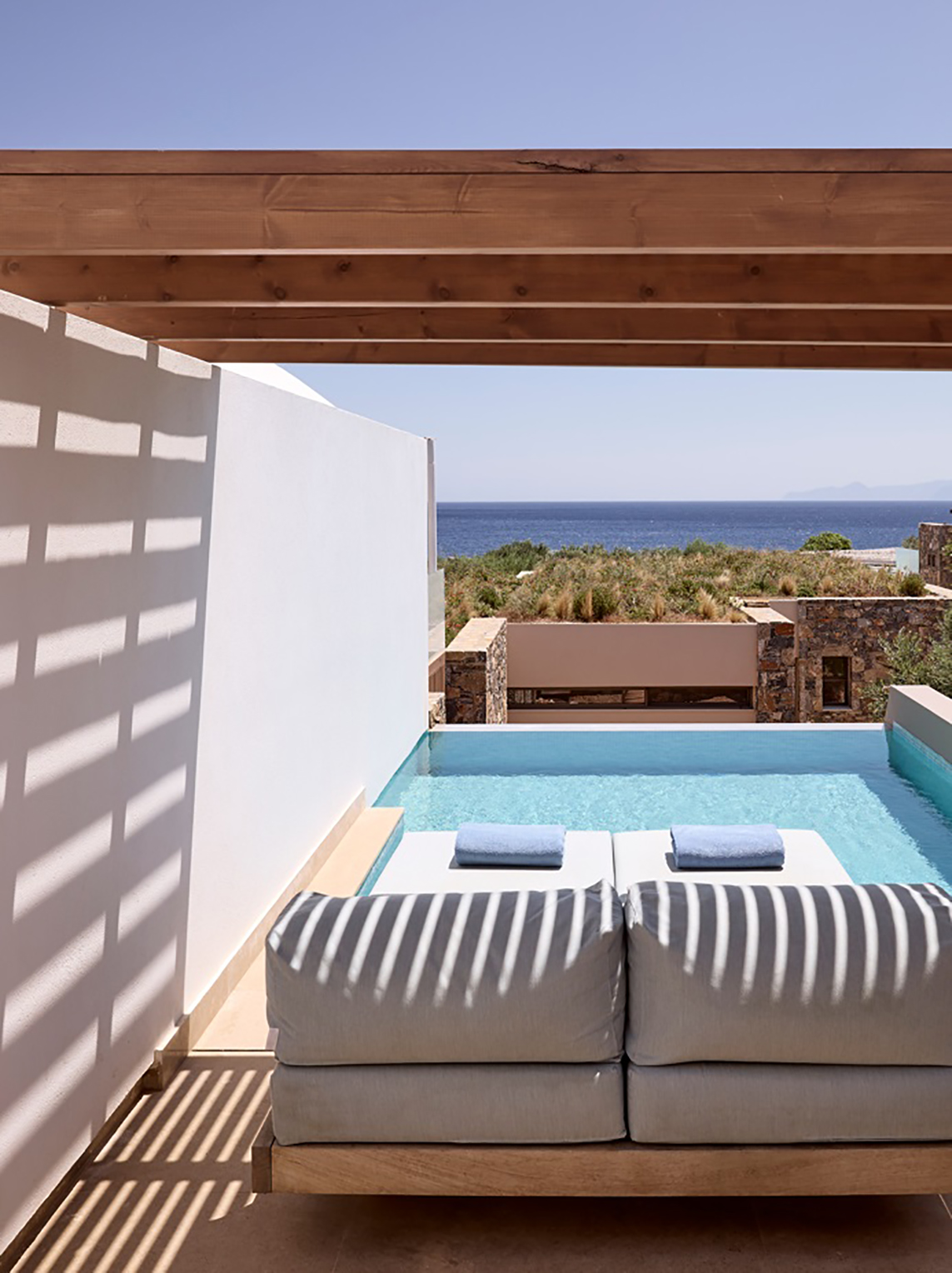 Europe, Greece, Crete, St. Nicolas Bay Resort Hotel & Villas, Olives & Sea Suite, Private pool & Sea view