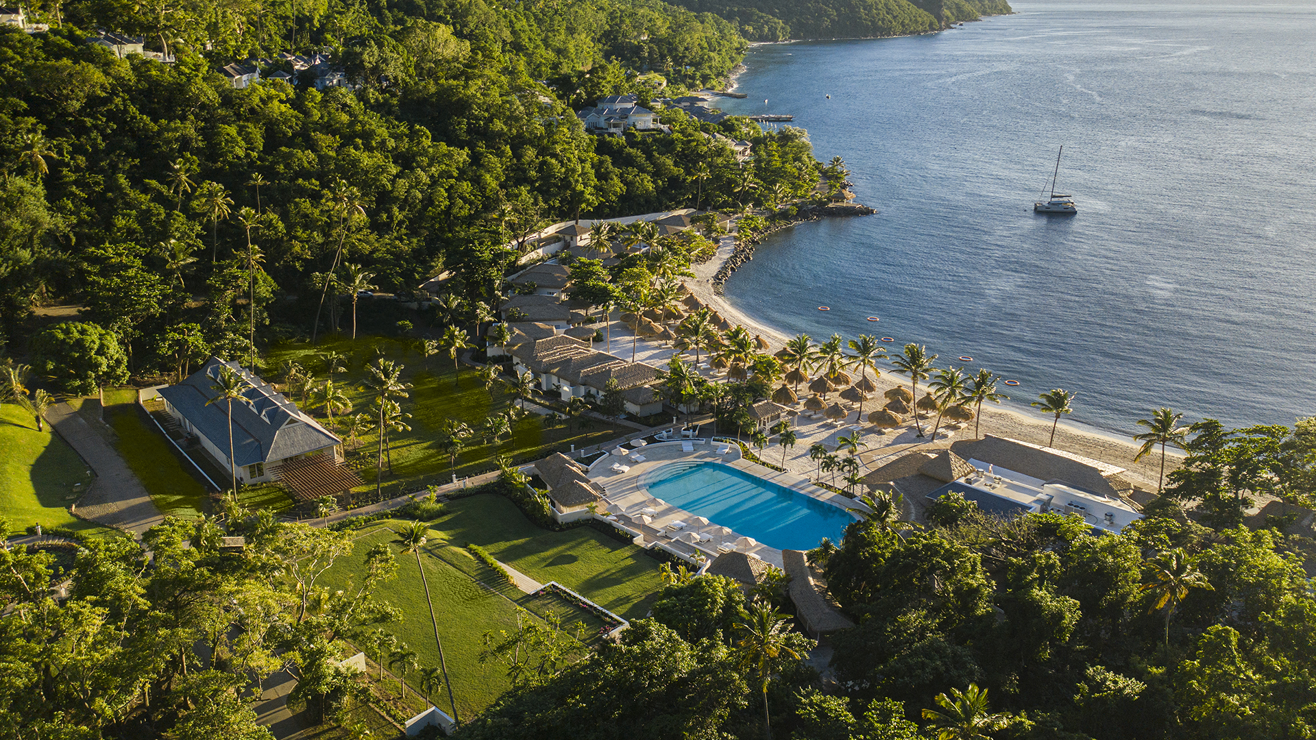 Caribbean, St Lucia, Sugar Beach, Pool View