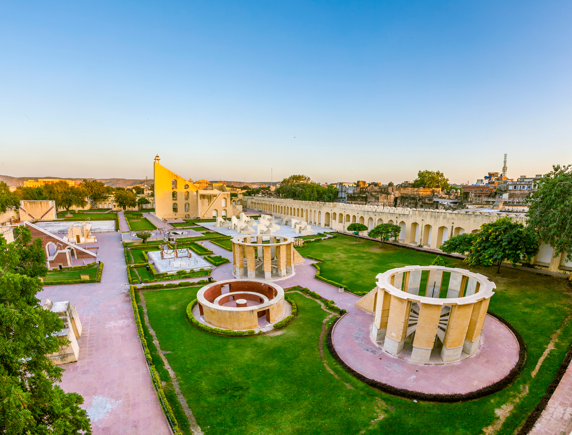 Aerial view of the astronomical instrument at Jantar Mantar observatory