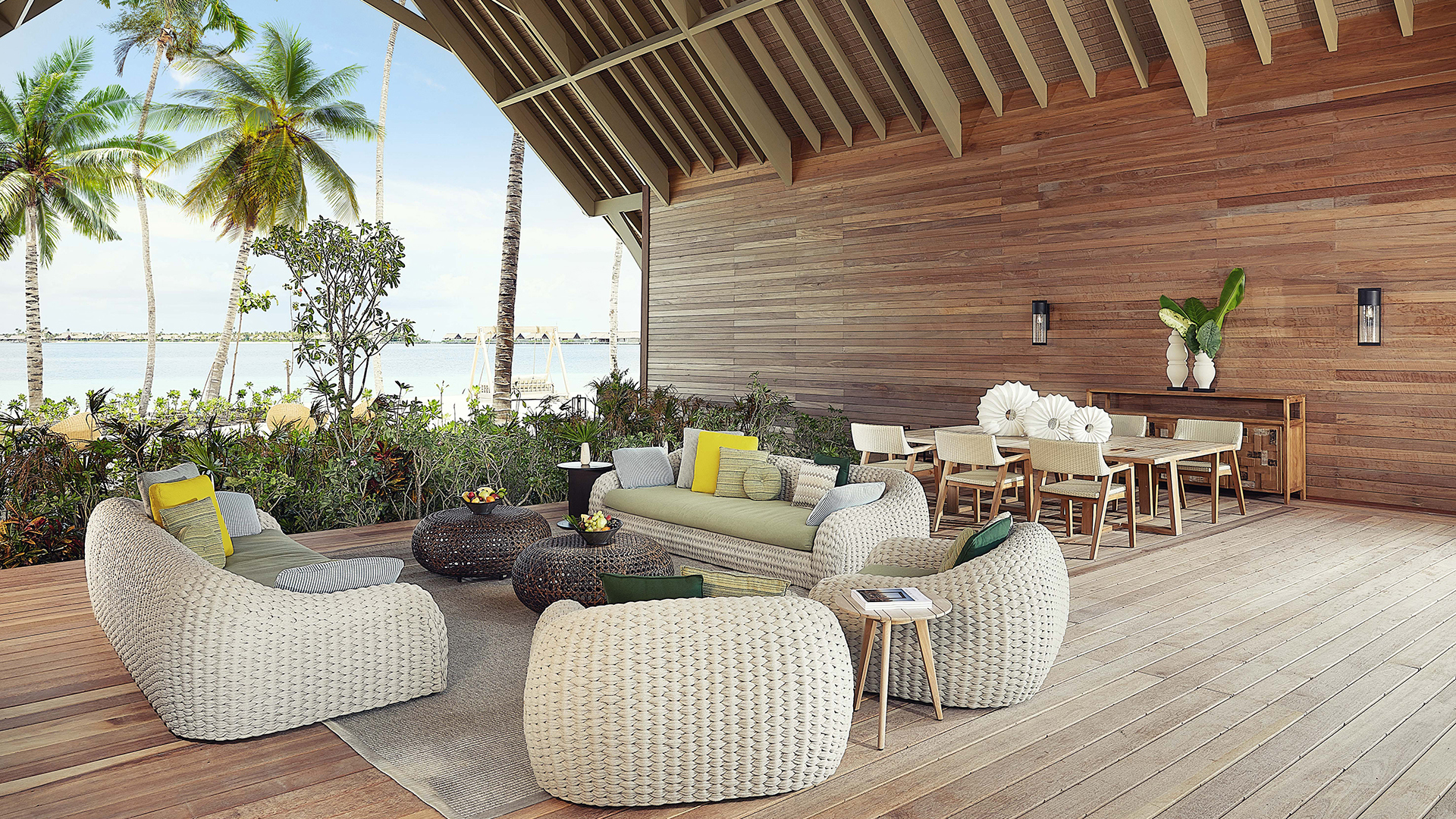 Indian Ocean, Maldives, Waldorf Astoria Ithaafushi Private Island, Lounge Area