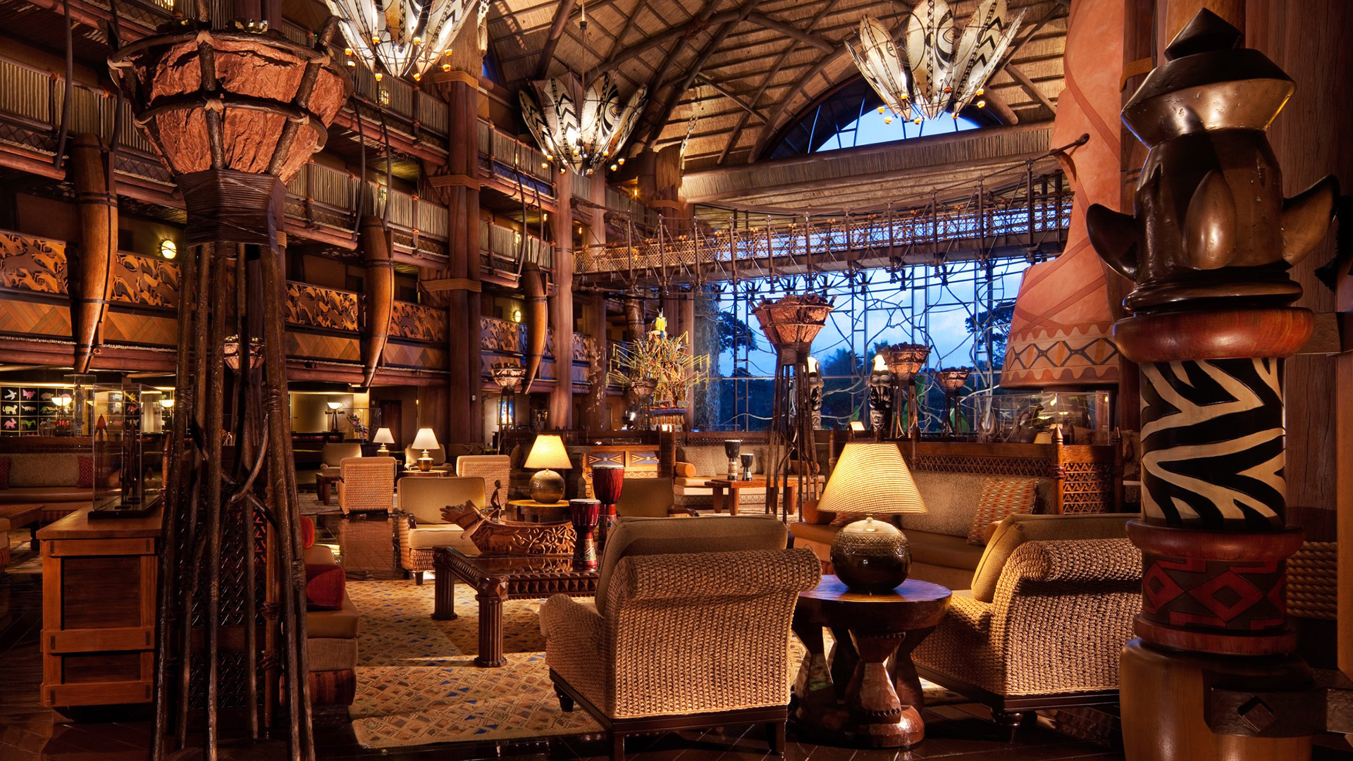 North America, Florida, Orlando, Disney's Animal Kingdom Lodge, Lobby