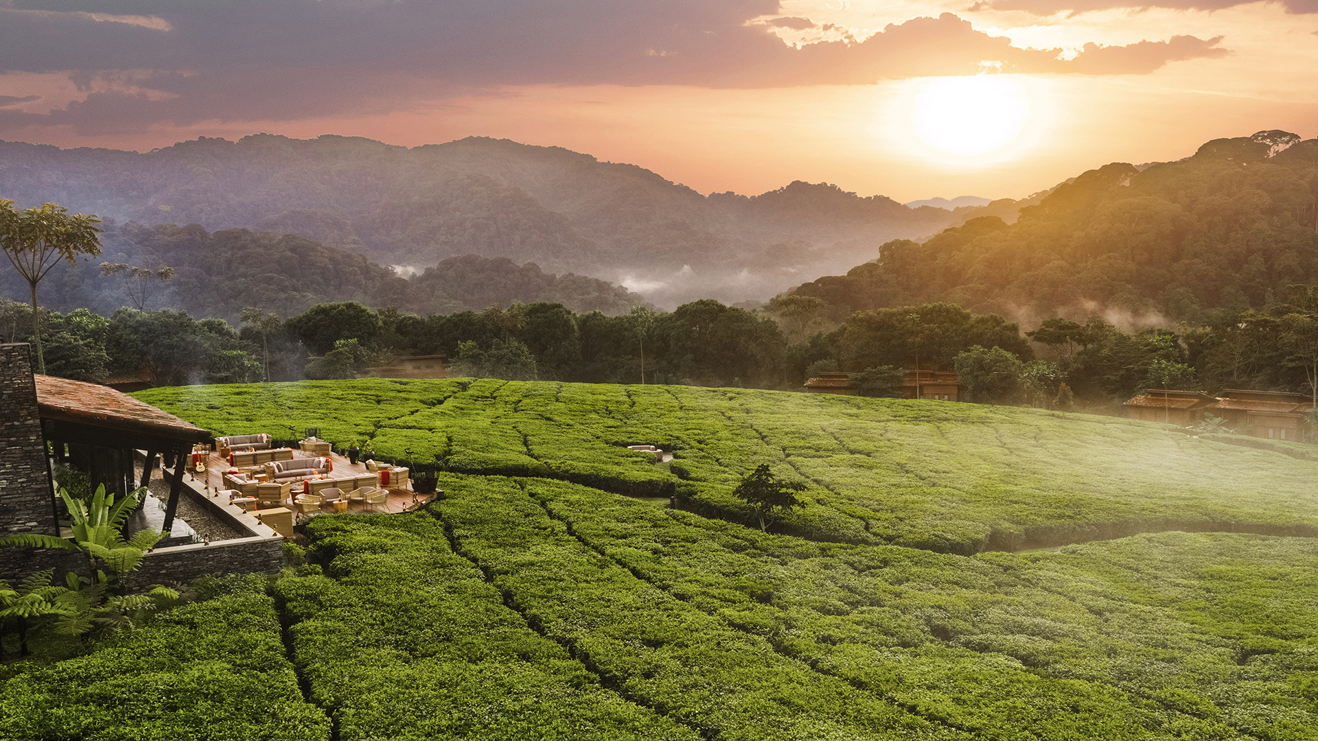 Africa, Rwanda, One&Only Ngyungwe House, Sunset View