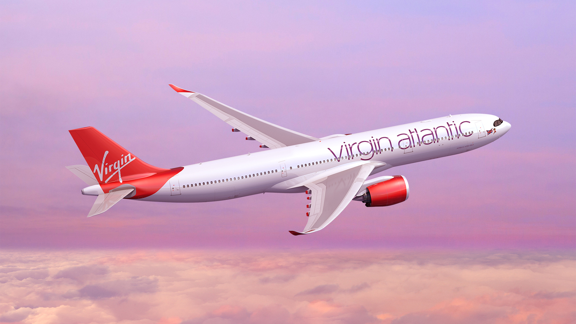 Virgin Atlantic plane flying