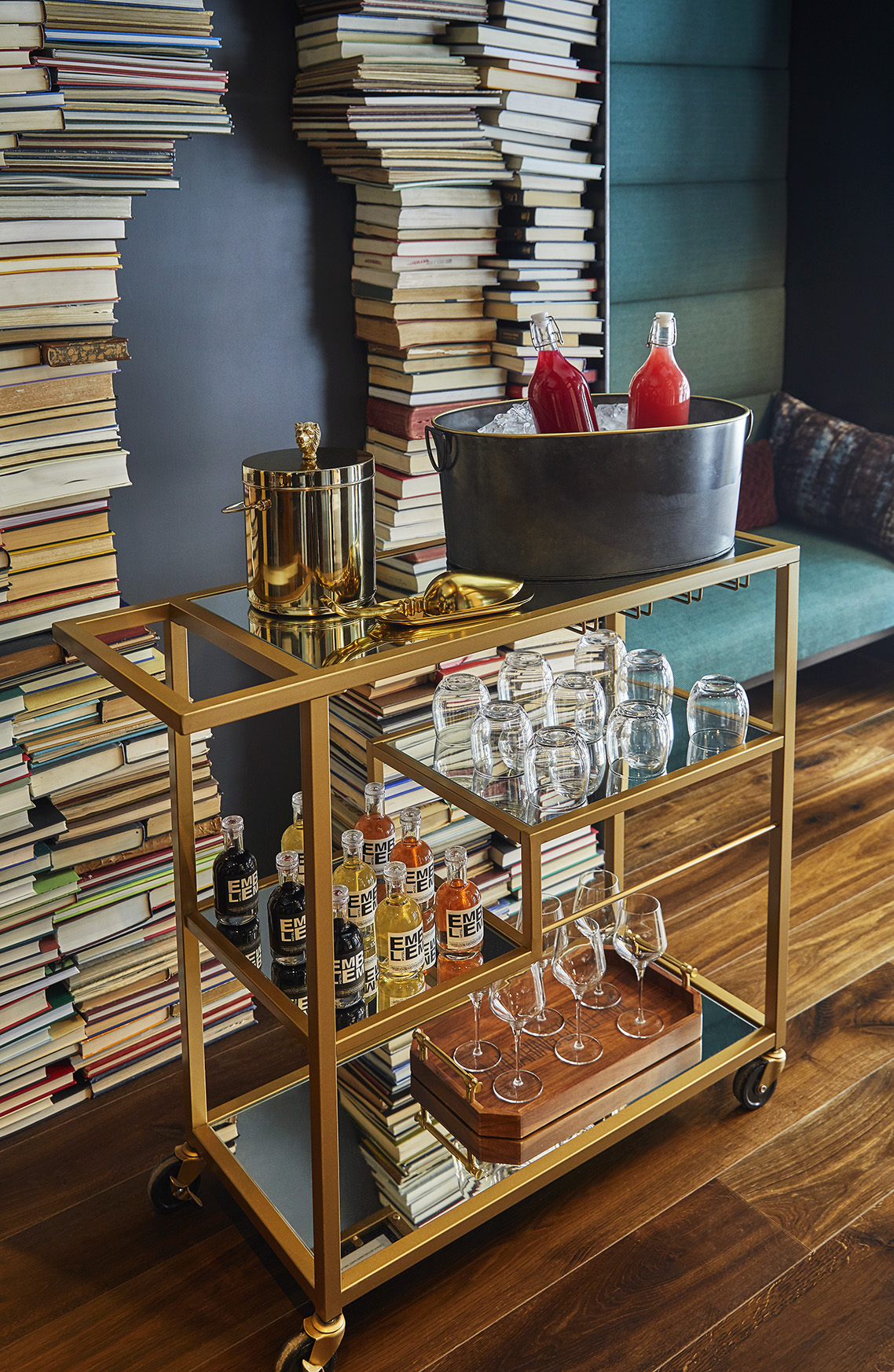 North America & Canada, California, San Francisco, Emblem Hotel, bar cart