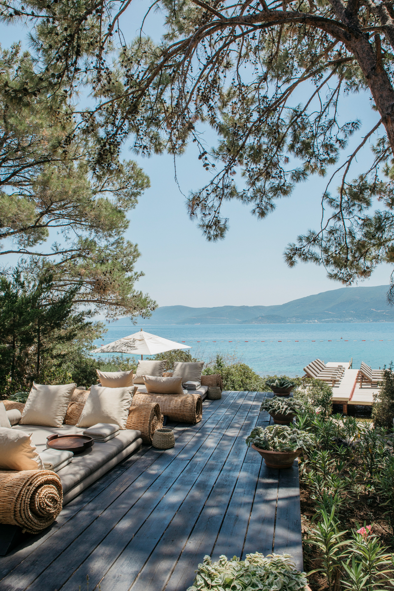 Seating on a terrace at Amanruya in Turkey