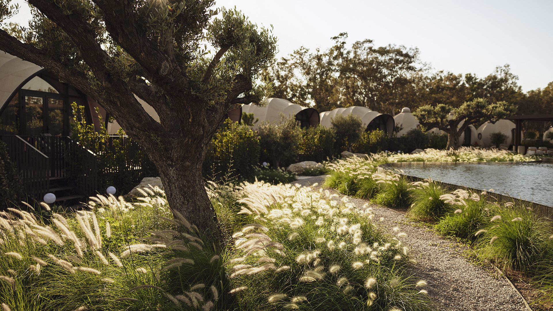 Europe, Greece, Athenian Riviera, 91 Athens Riviera walkway outside of rooms