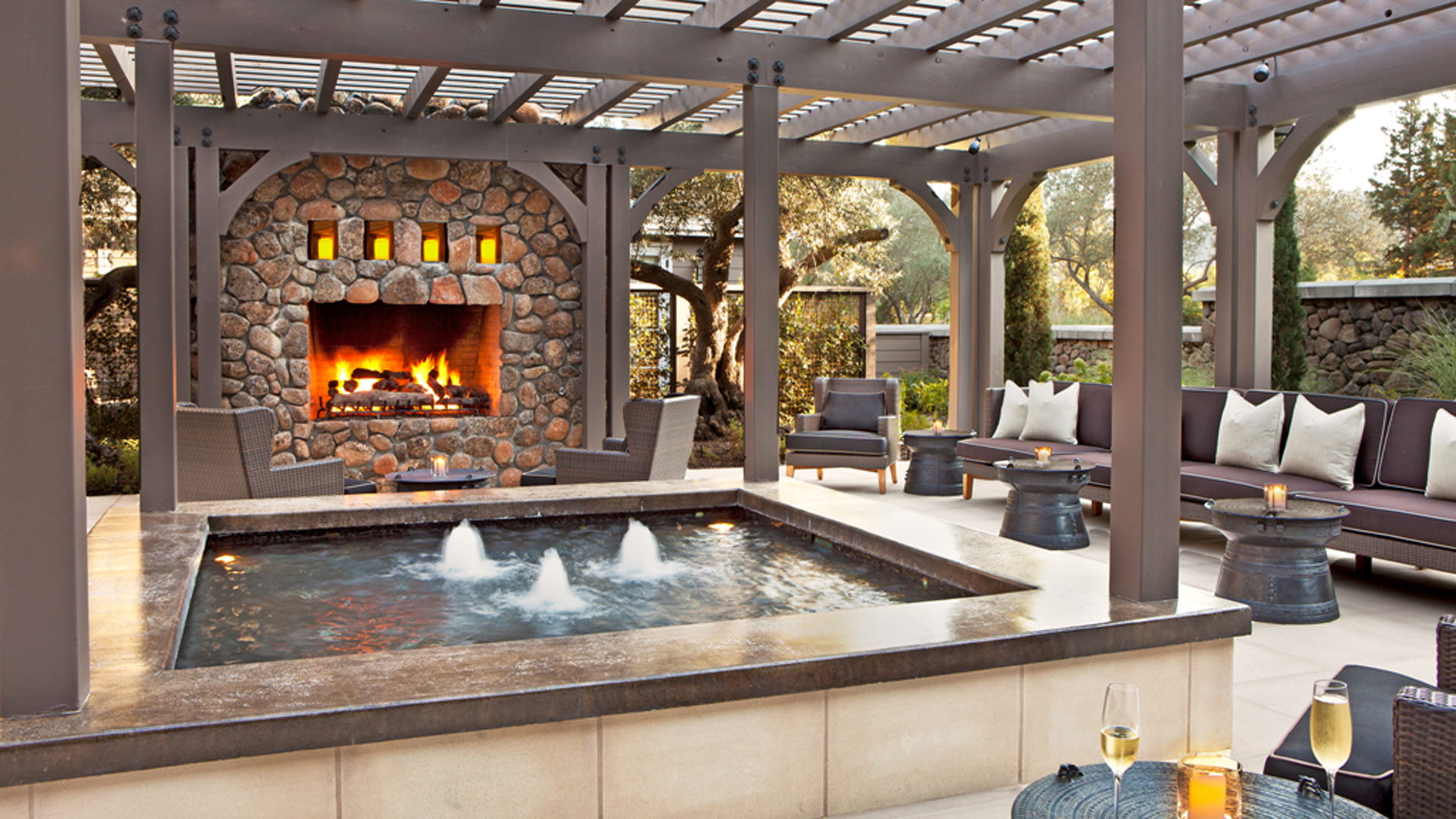  North america & canada, California, Yountville hotel, Bar patio