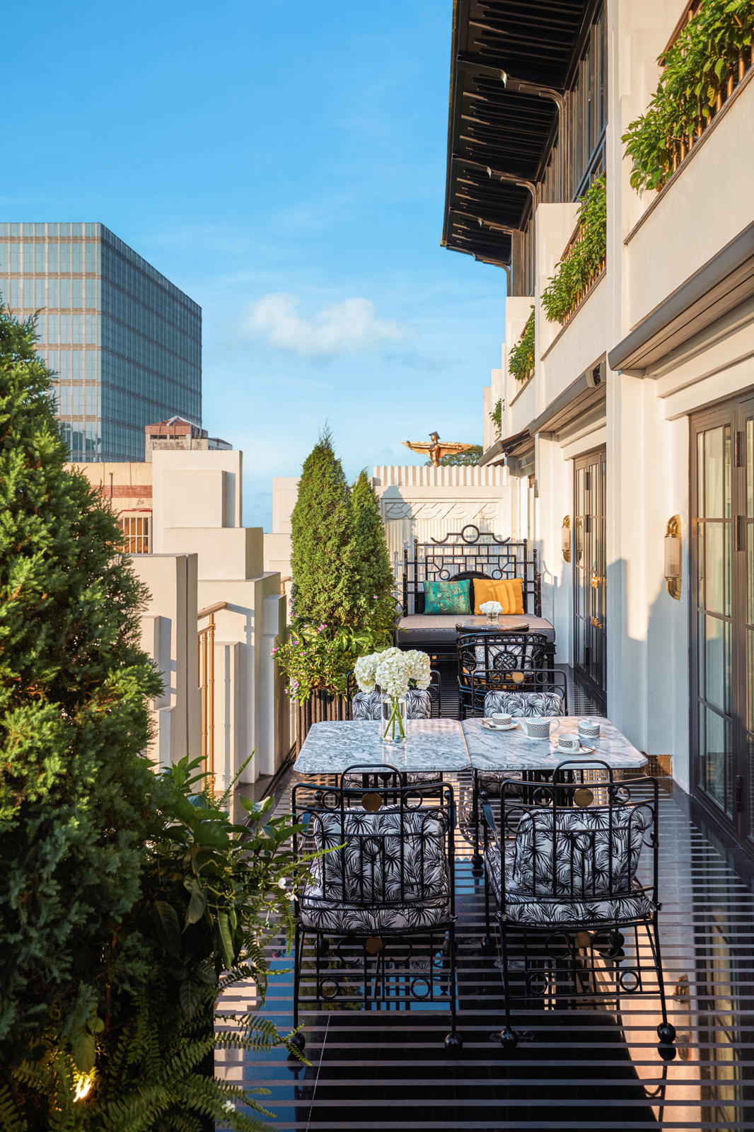 Asia, Vietnam, Hanoi, Capella Hanoi, terrace of the Grand Opera Suite Madama Butterfly