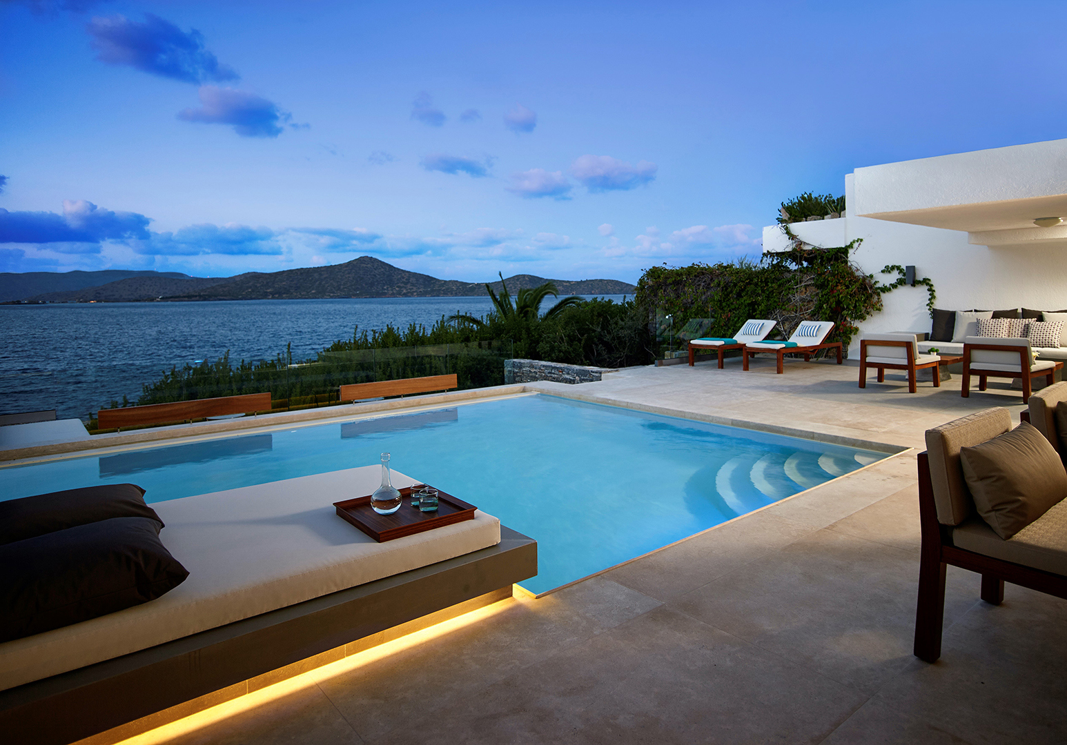 Europe, Greece, Crete, Elounda Peninsula All Suite Hotel, President Villa outdoor