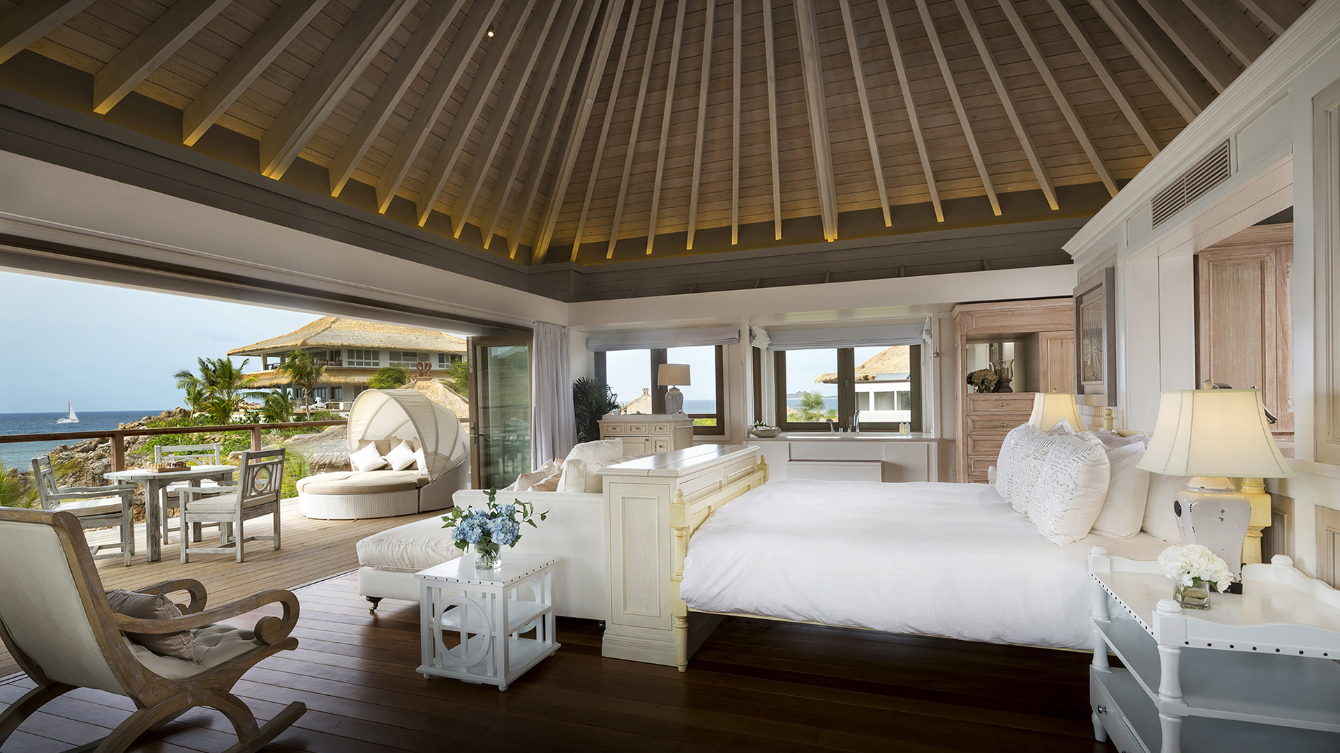 Caribbean, British Virgin Islands, Moskito Island, Master Suite Flamingo Nest