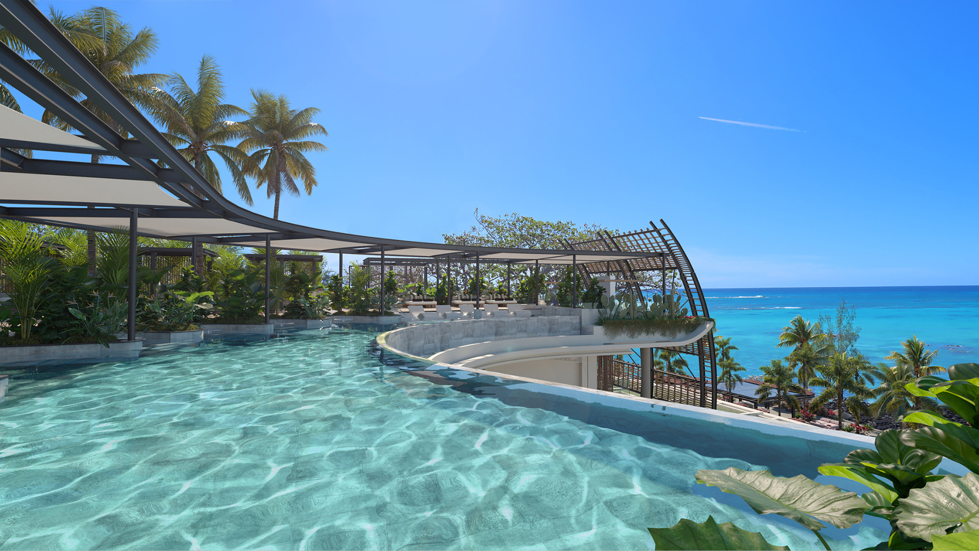Indian Ocean, Mauritius, LUX* Grand Baie, Bisou Pool