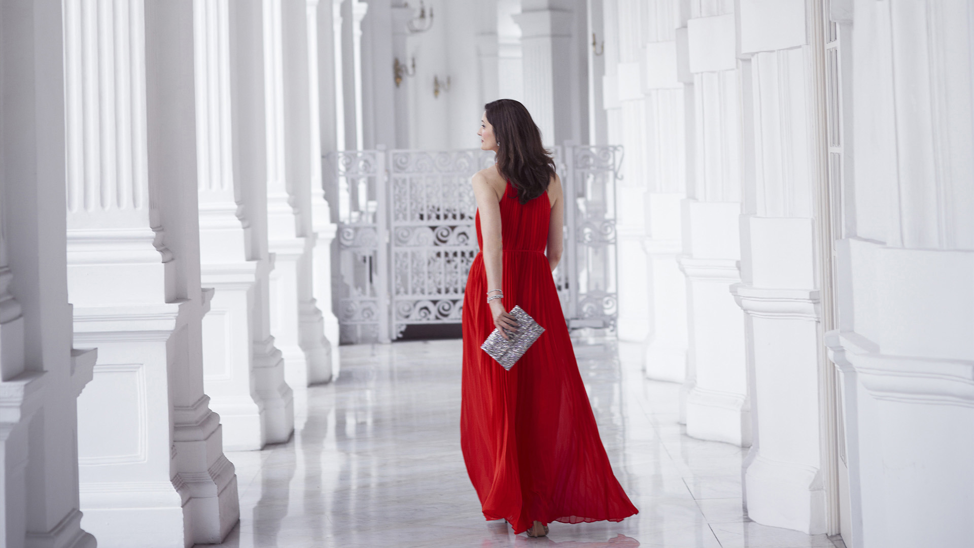 Asia, Singapore, Raffles Hotel, Colonnade walkway