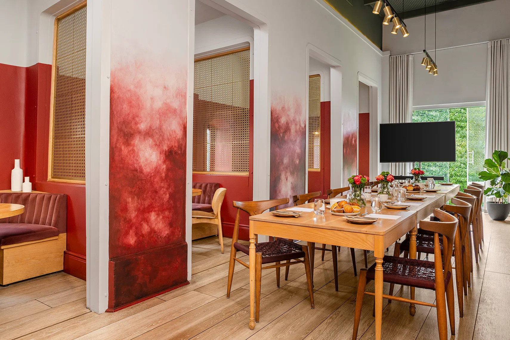 Africa, South Africa, Steenberg, Ruby Room conference dining table 