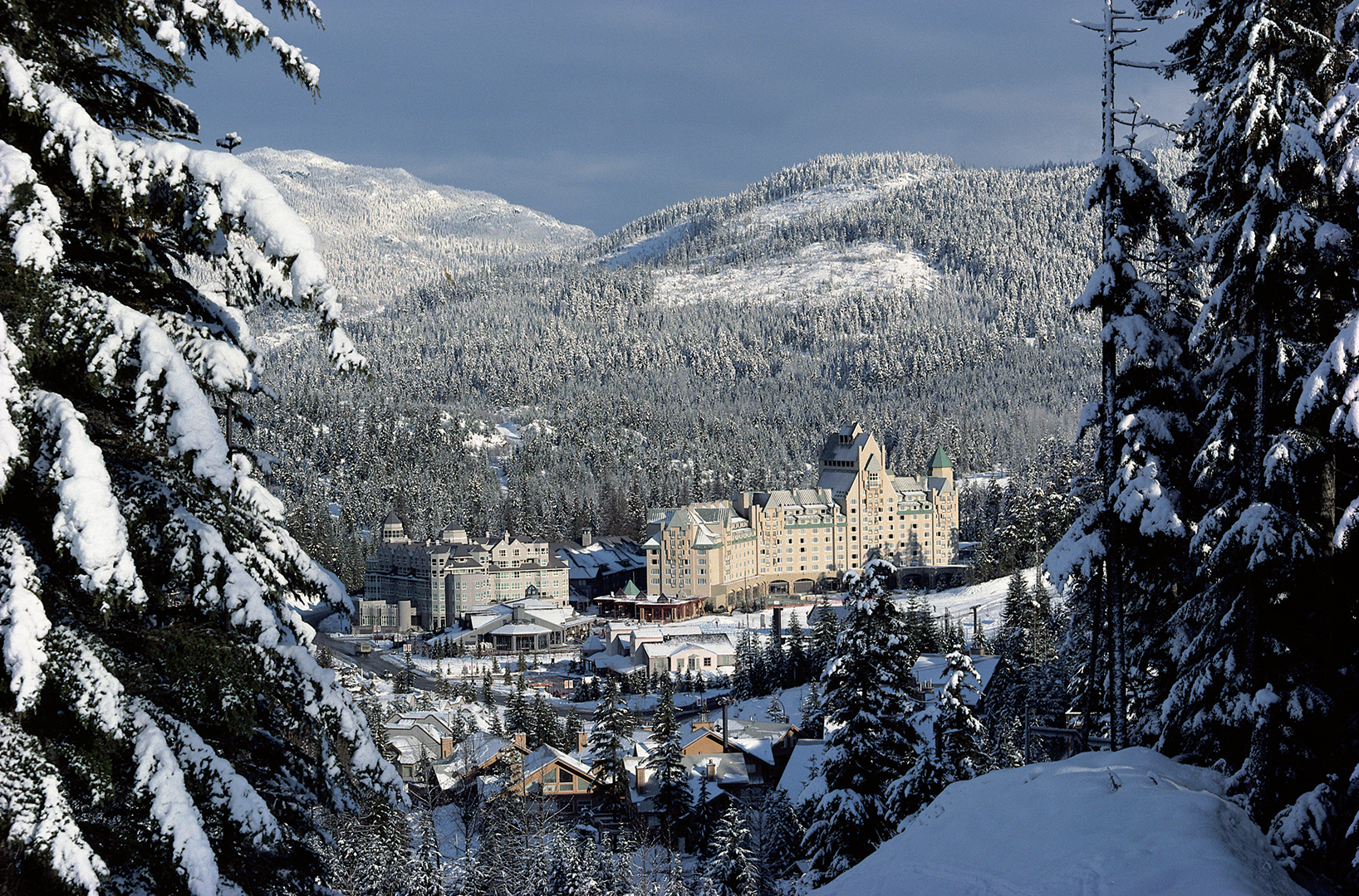 Ski & Snow, Canada, Fairmont Chateau Whistler, Exterior through trees