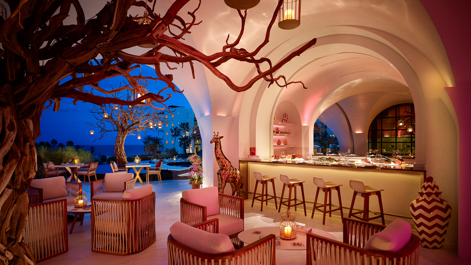 Luxury Mexico Holidays, Los Cabos, Las Ventanas Al Paraíso A Rosewood Resort, Bar at night