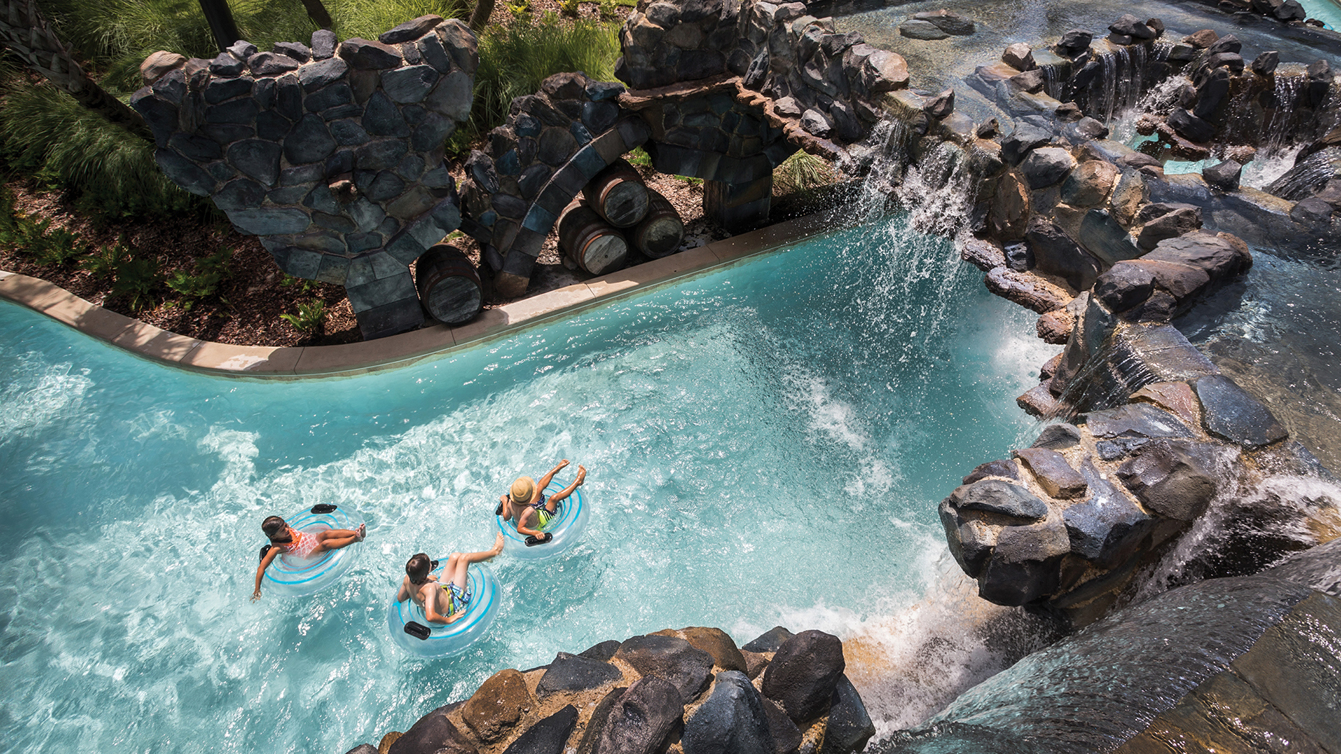 USA, Luxury Florida Holidays, Four Seasons Resort Orlando at Walt Disney World® Resort, Lazy river aerial