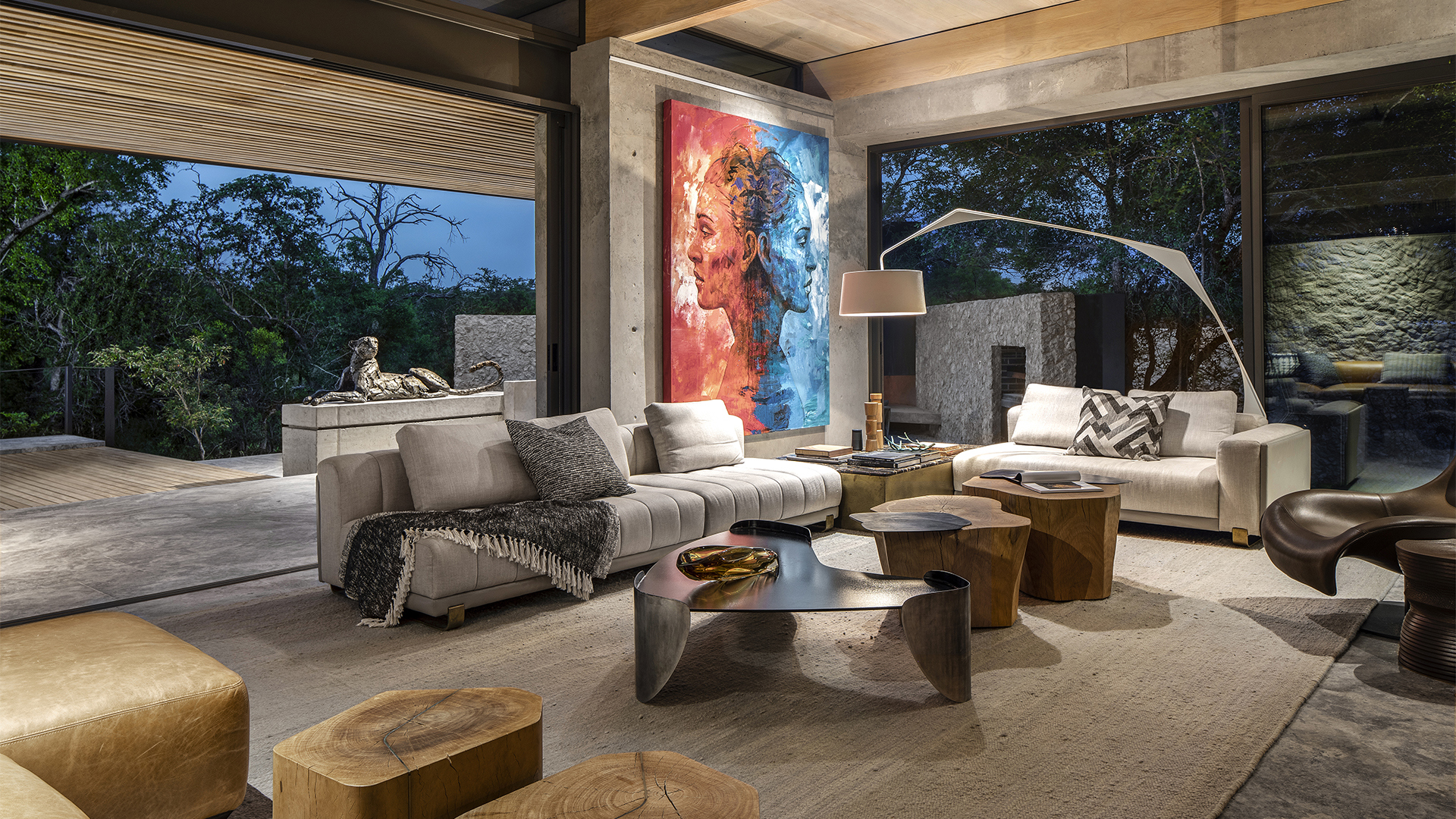  Africa, South Africa, Cheetah Plains Private Game Reserve, House Living Area