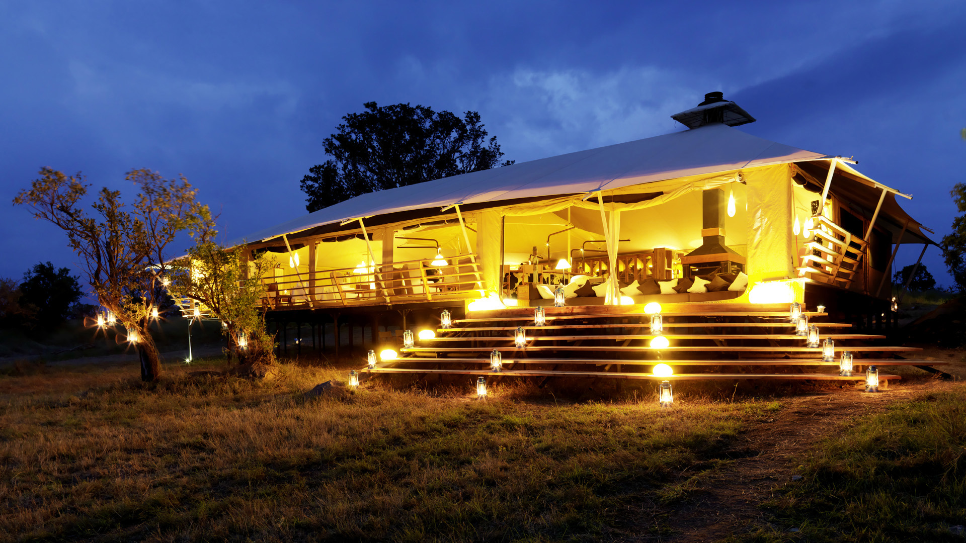 Africa, Tanzania, Serengeti bushtops, Exterioratnight