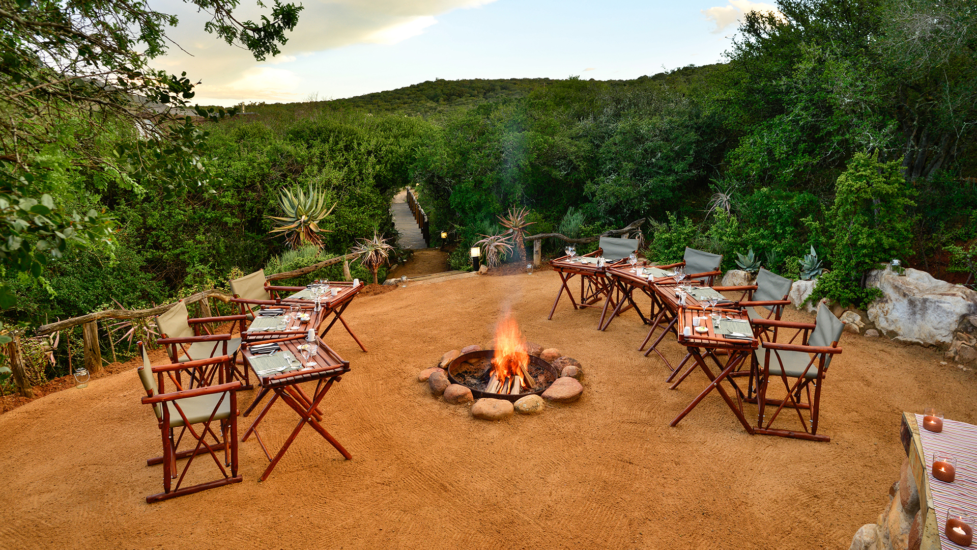  Africa, South Africa, Bayethe Tented Lodge at Shamwari Private Game Reserve, Boma