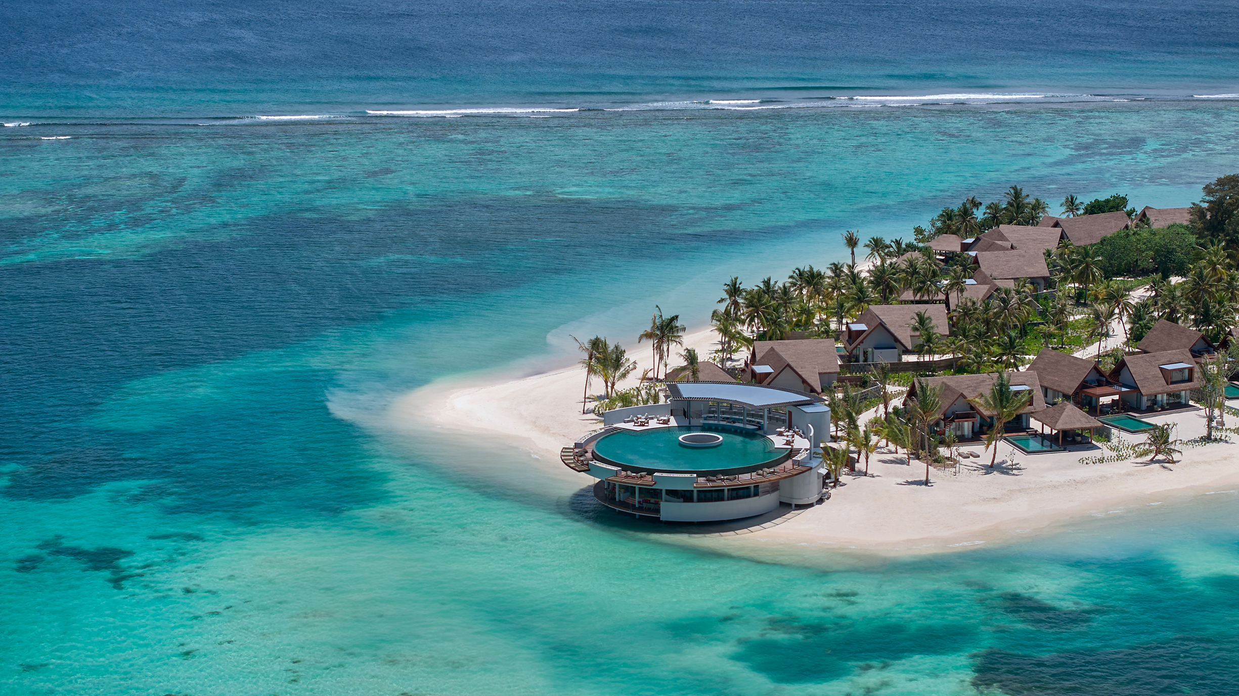 Aerial view of The Point restaurant at Six Senses Kanuhura
