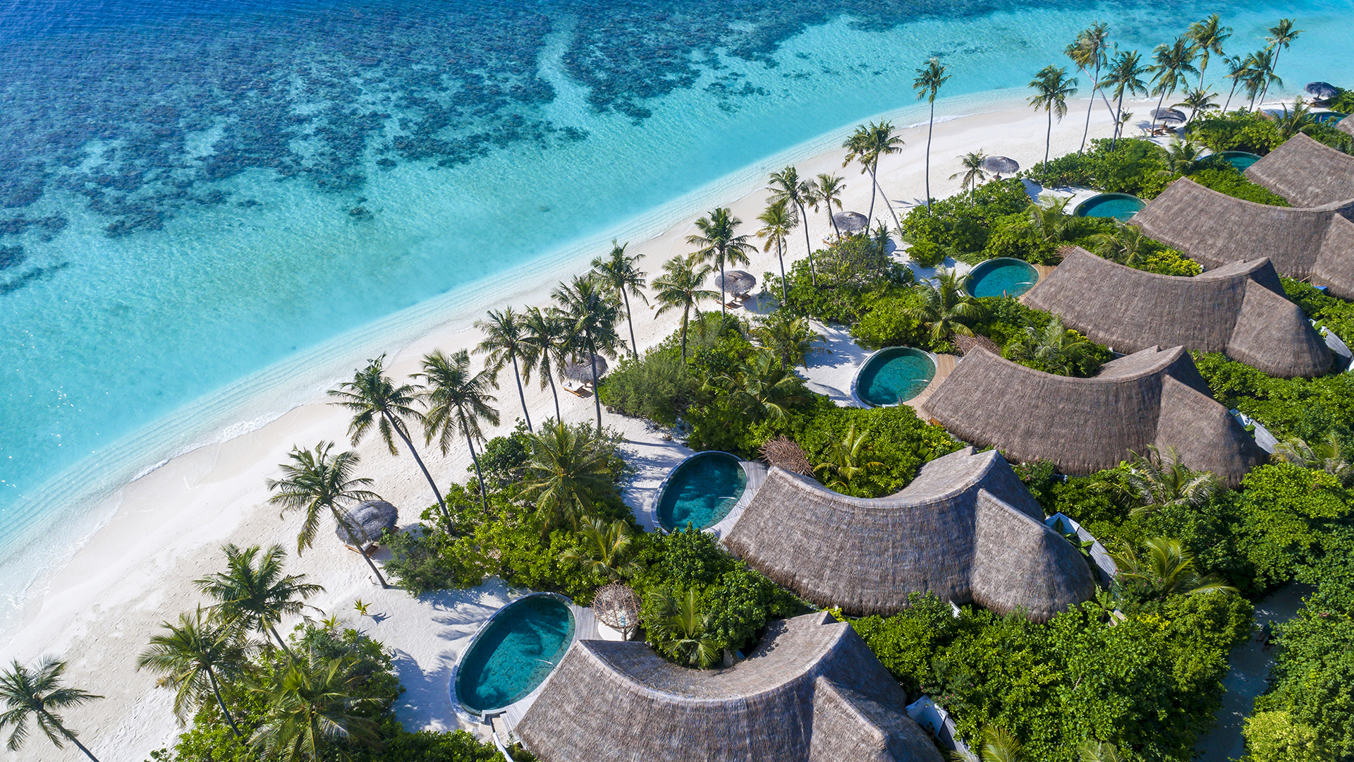 Indian Ocean, Maldives, Milaidhoo, Aerial