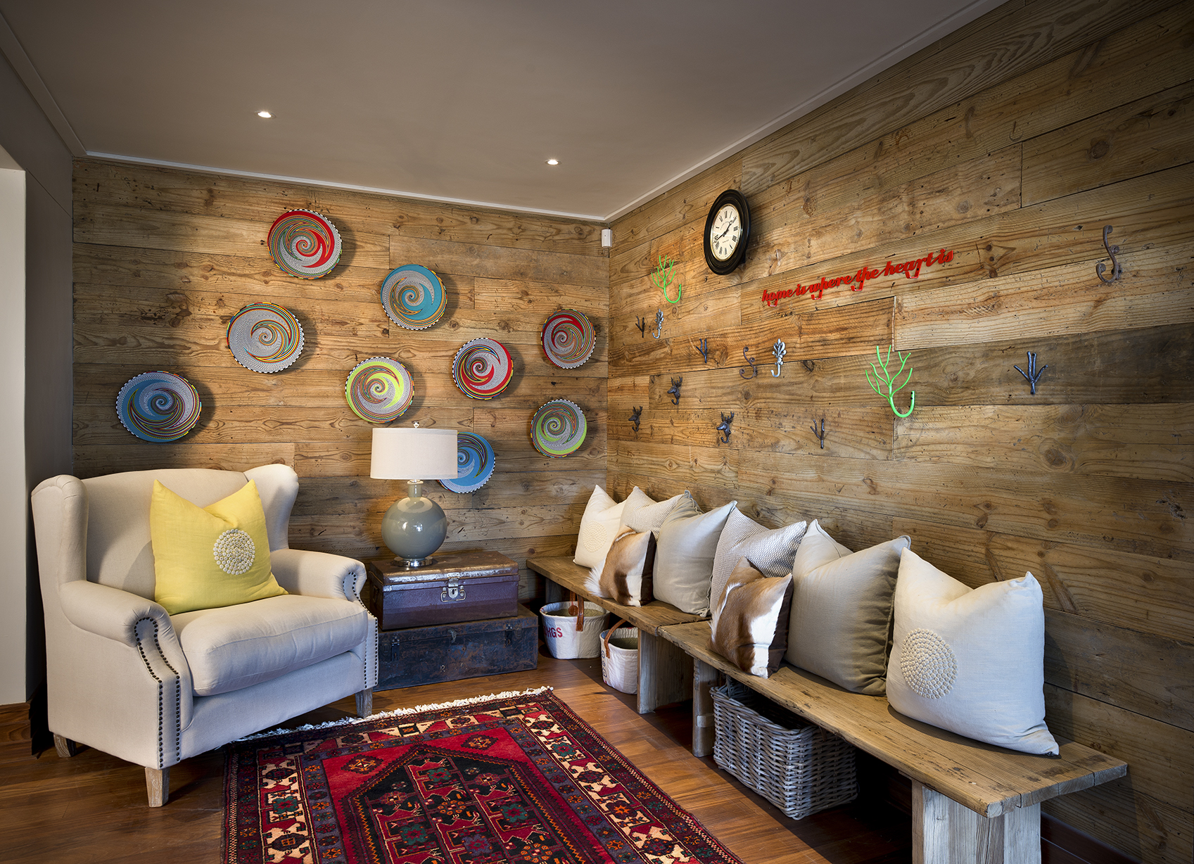 Africa, South Africa, Kwandwe Private Game Reserve Fort House, seating area