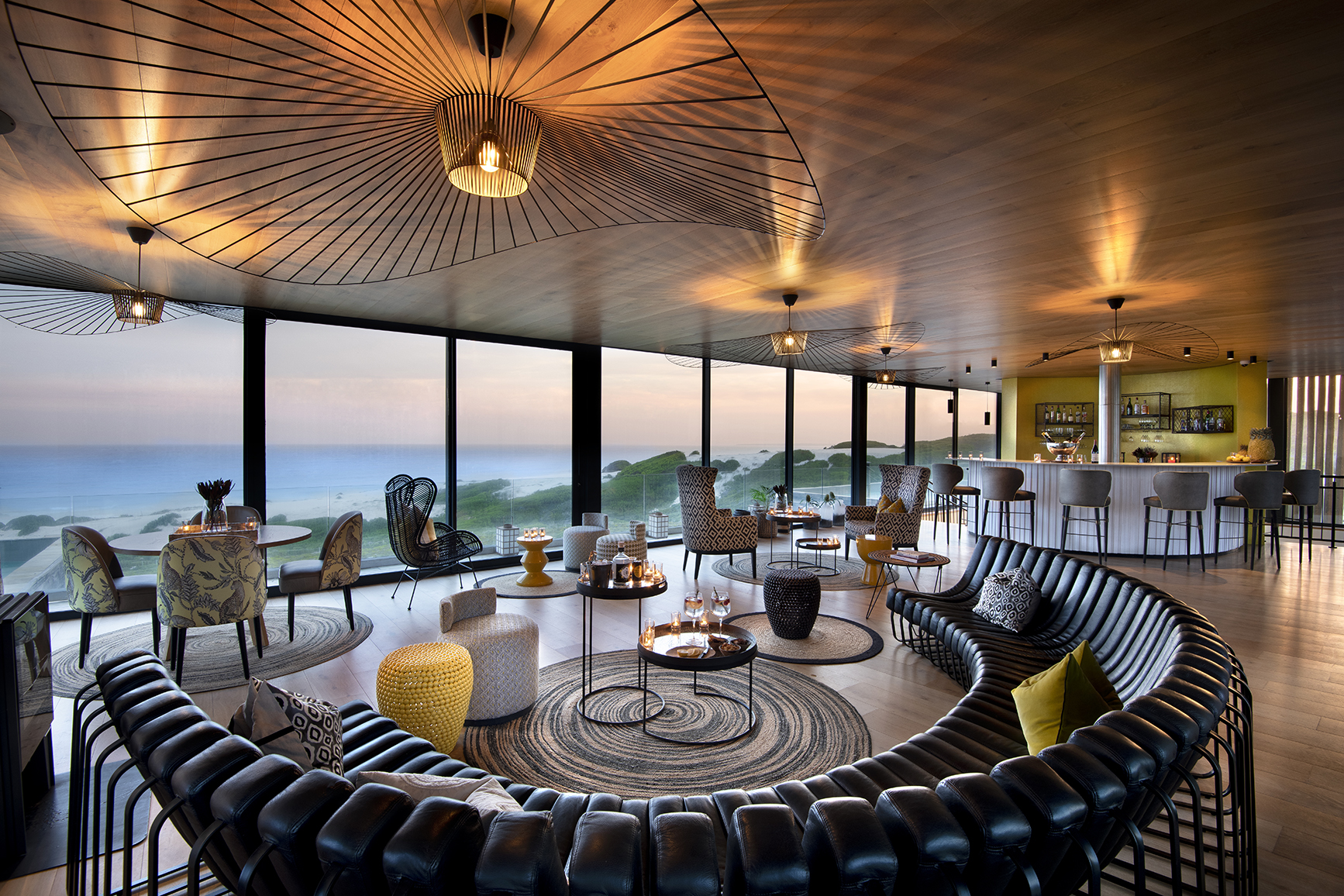 Africa, South Africa, Morukuru Family De Hoop Nature Reserve, Beach Lodge Bar and Lounge Area