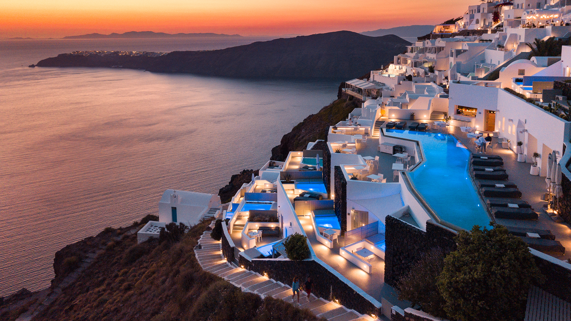 Europe, Greece, Grace Santorini, Sunset Exterior View