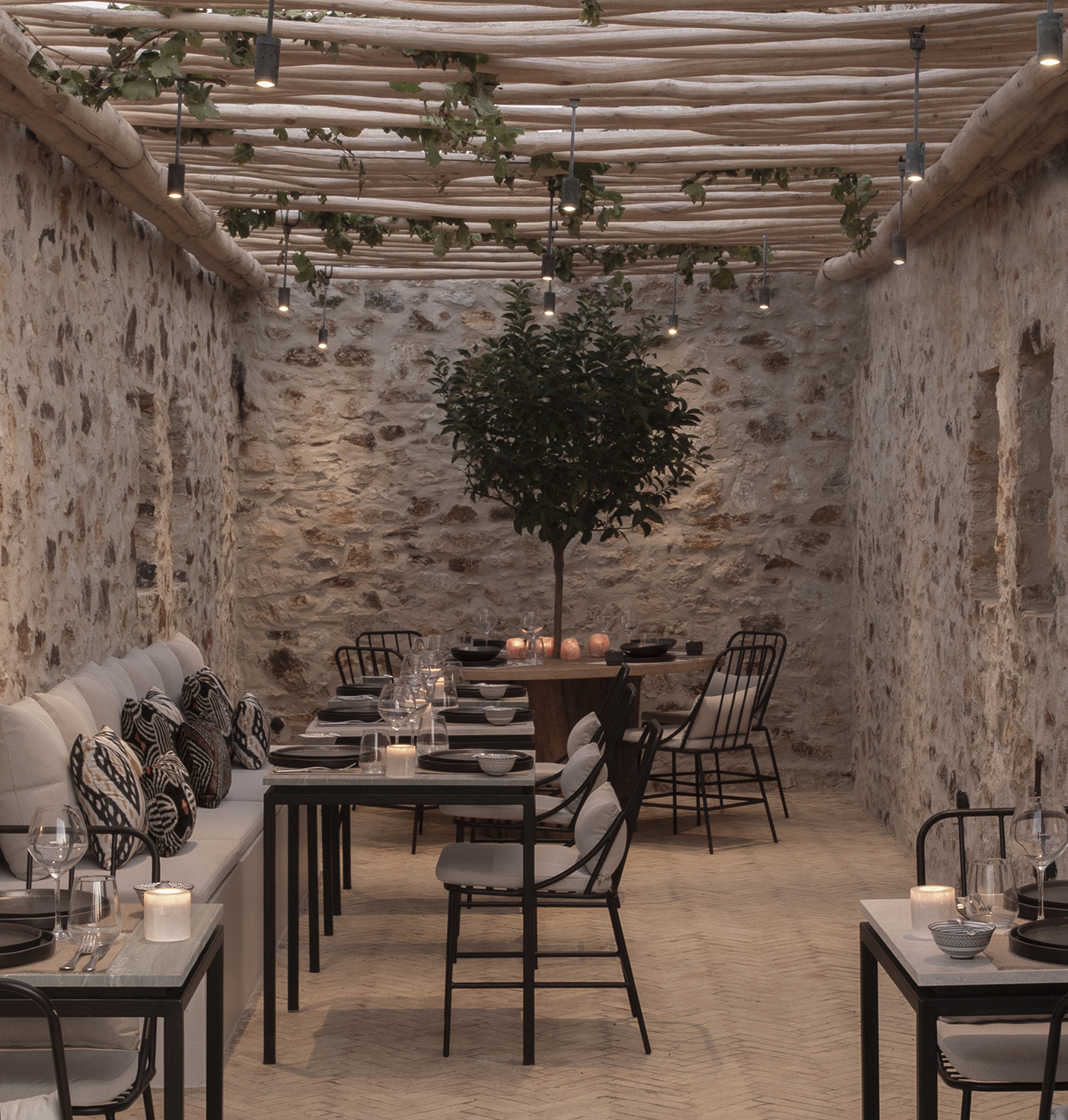 Europe, Greece, Antiparos, The Rooster, private dining restaurant